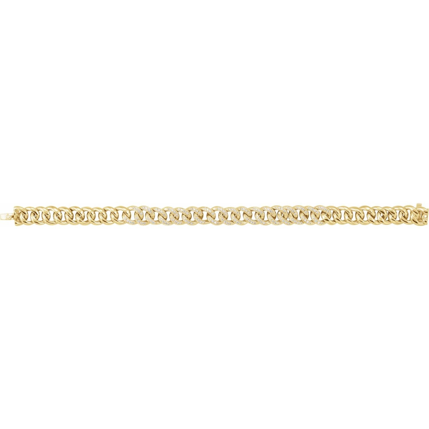 Diamond Accented Curb Chain Bracelet Yellow