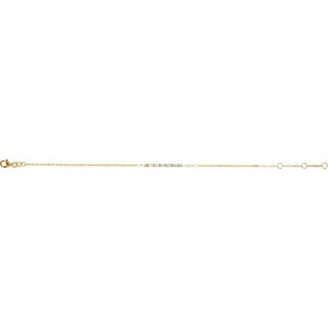 Diamond Five-Stone Bar Bracelet Yellow Gold
