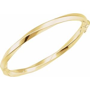 Hinged Twisted Bangle Yellow