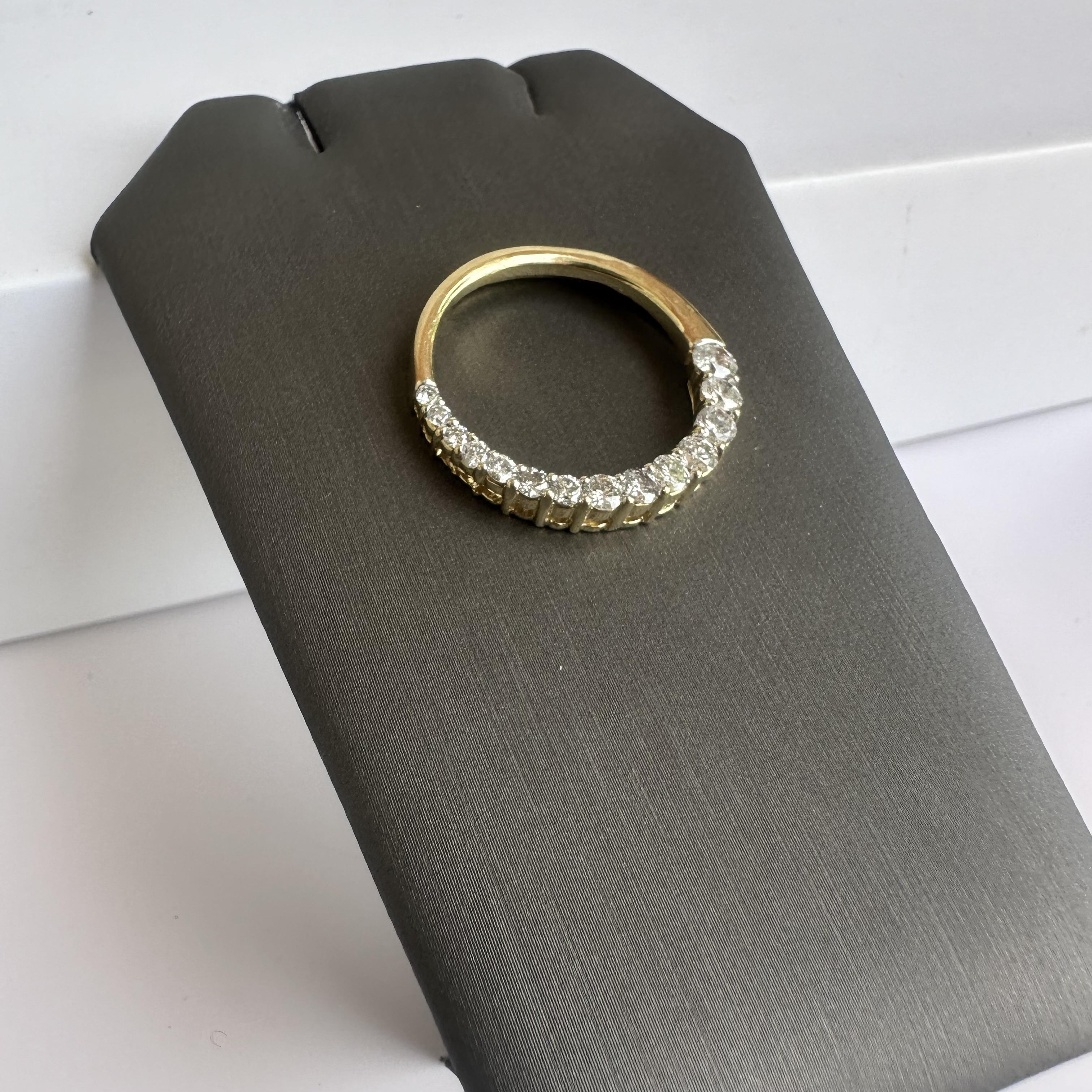 Estate 14kt Yellow Gold Diamond Circle Pendant - 1ctw GH SI2-I1 Diamonds