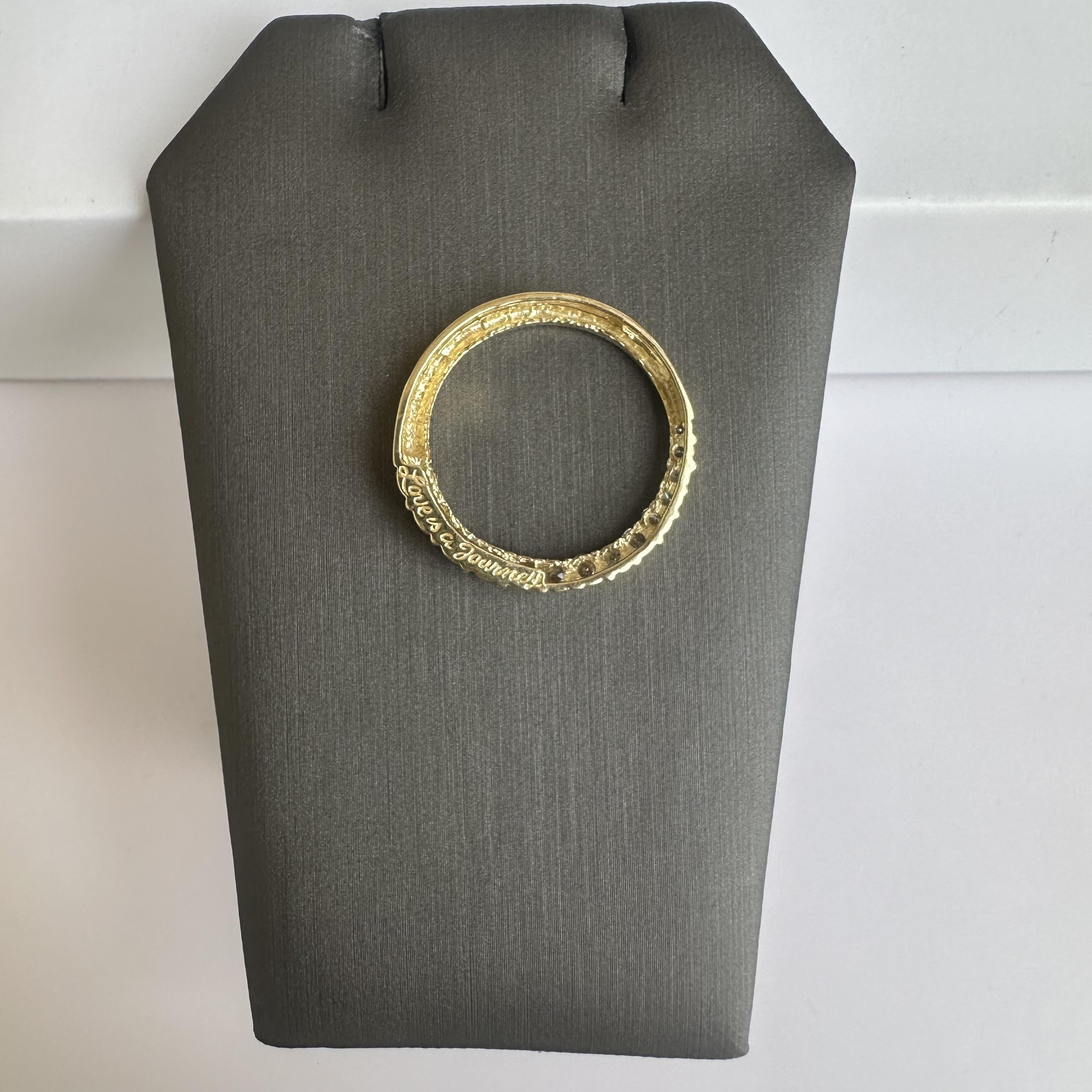 Estate 14kt Yellow Gold Diamond Circle Pendant - 1ctw GH SI2-I1 Diamonds