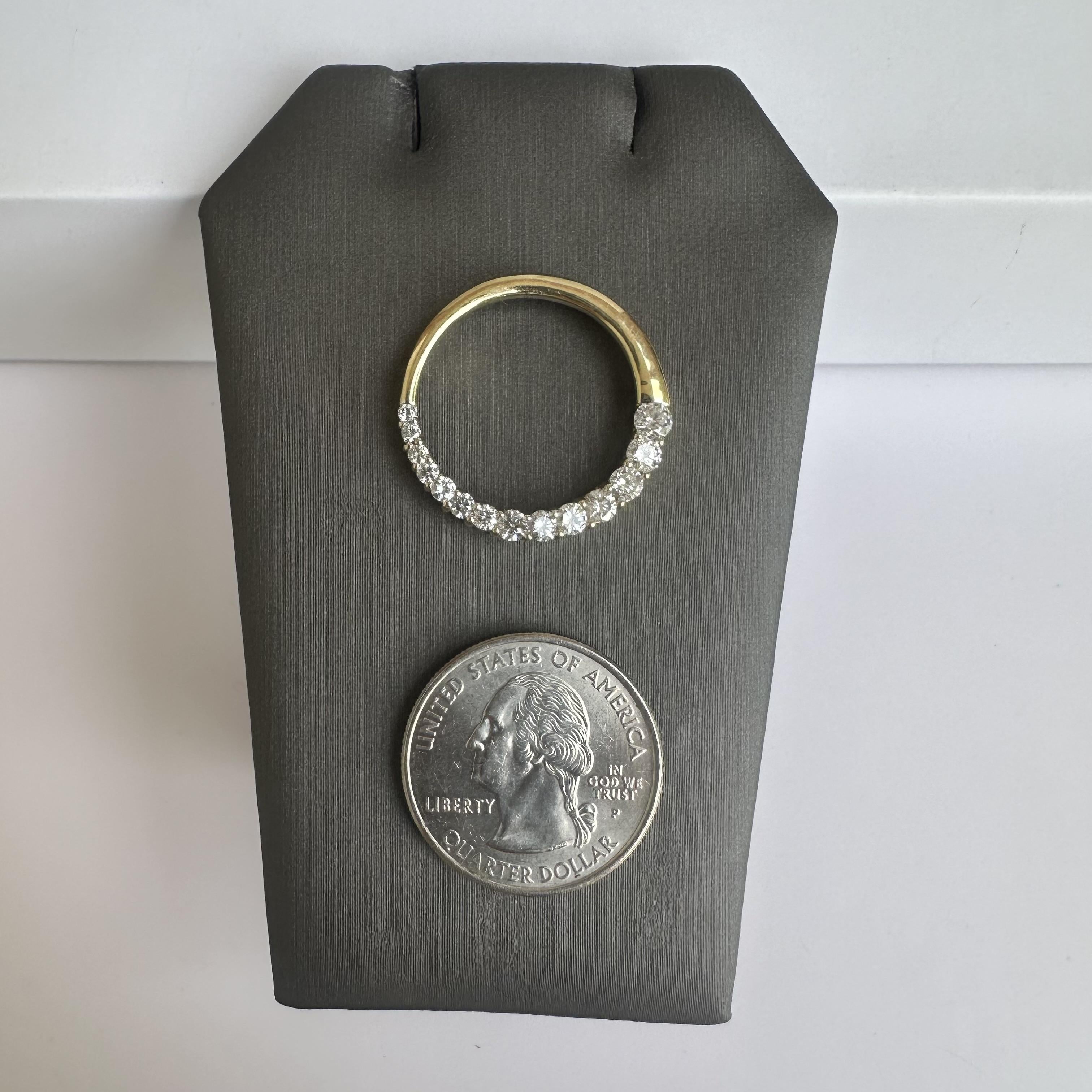 Estate 14kt Yellow Gold Diamond Circle Pendant - 1ctw GH SI2-I1 Diamonds