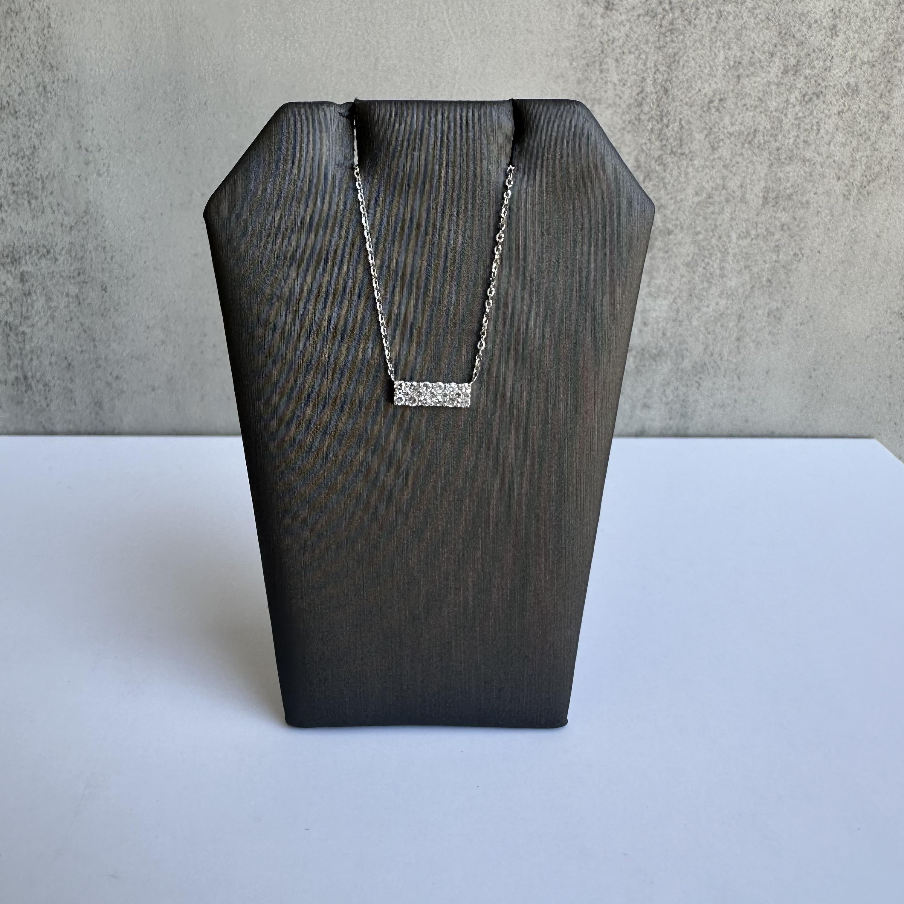 Diamond Bar Necklace in 14kt White Gold - 0.21ctw GH SI Diamonds, Adjustable