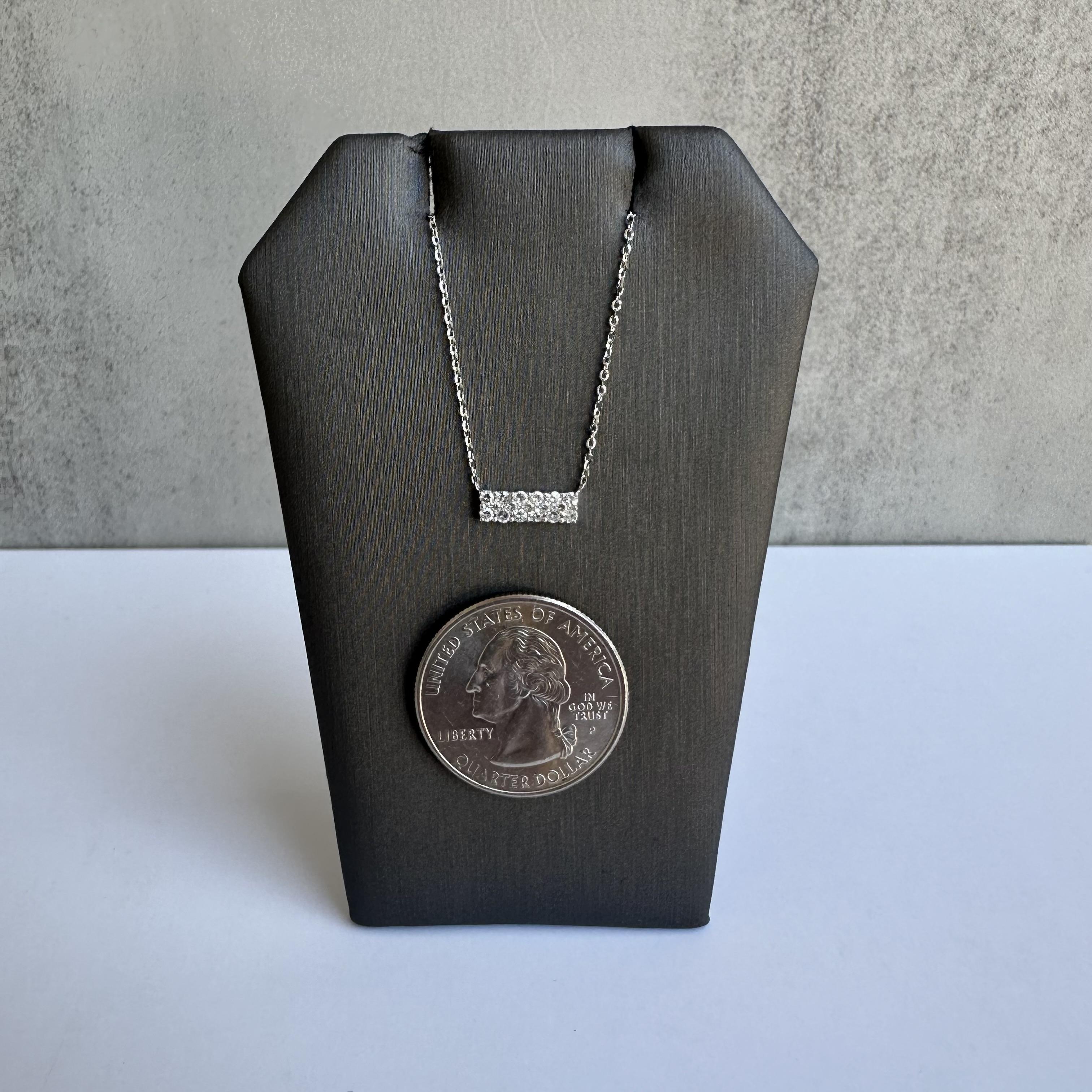 Diamond Bar Necklace in 14kt White Gold - 0.21ctw GH SI Diamonds, Adjustable