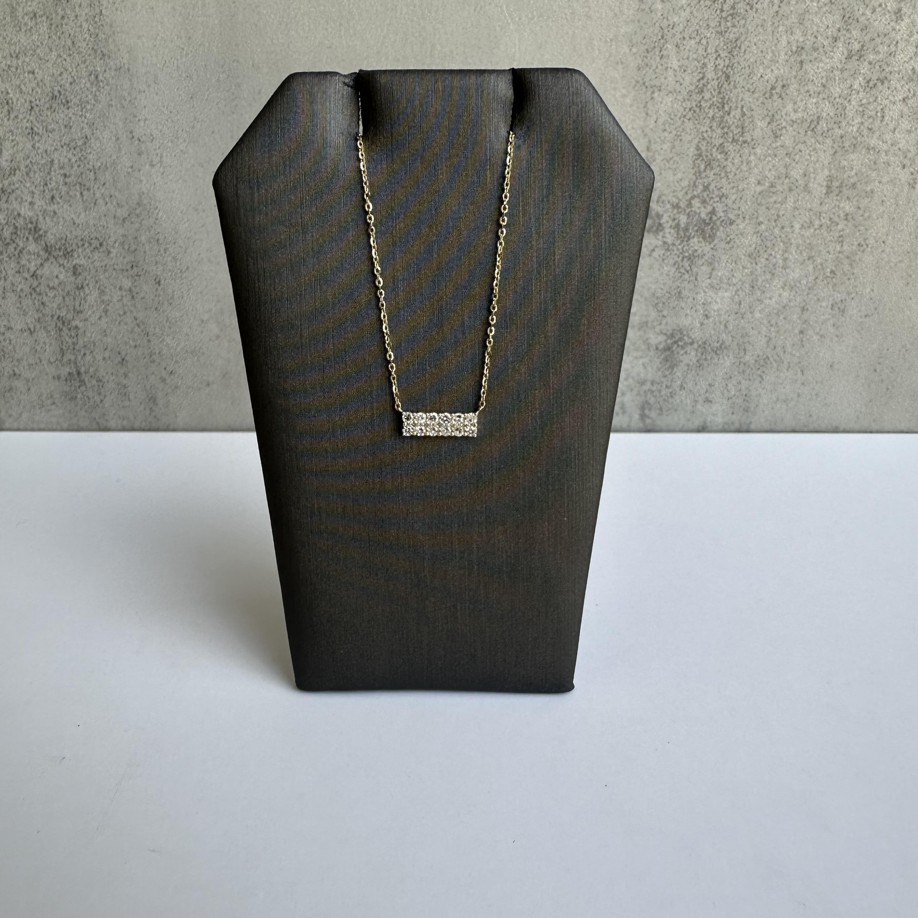 Diamond Bar Necklace in 14kt Yellow Gold - 0.21ctw GH VS/SI Diamonds, Adjustable