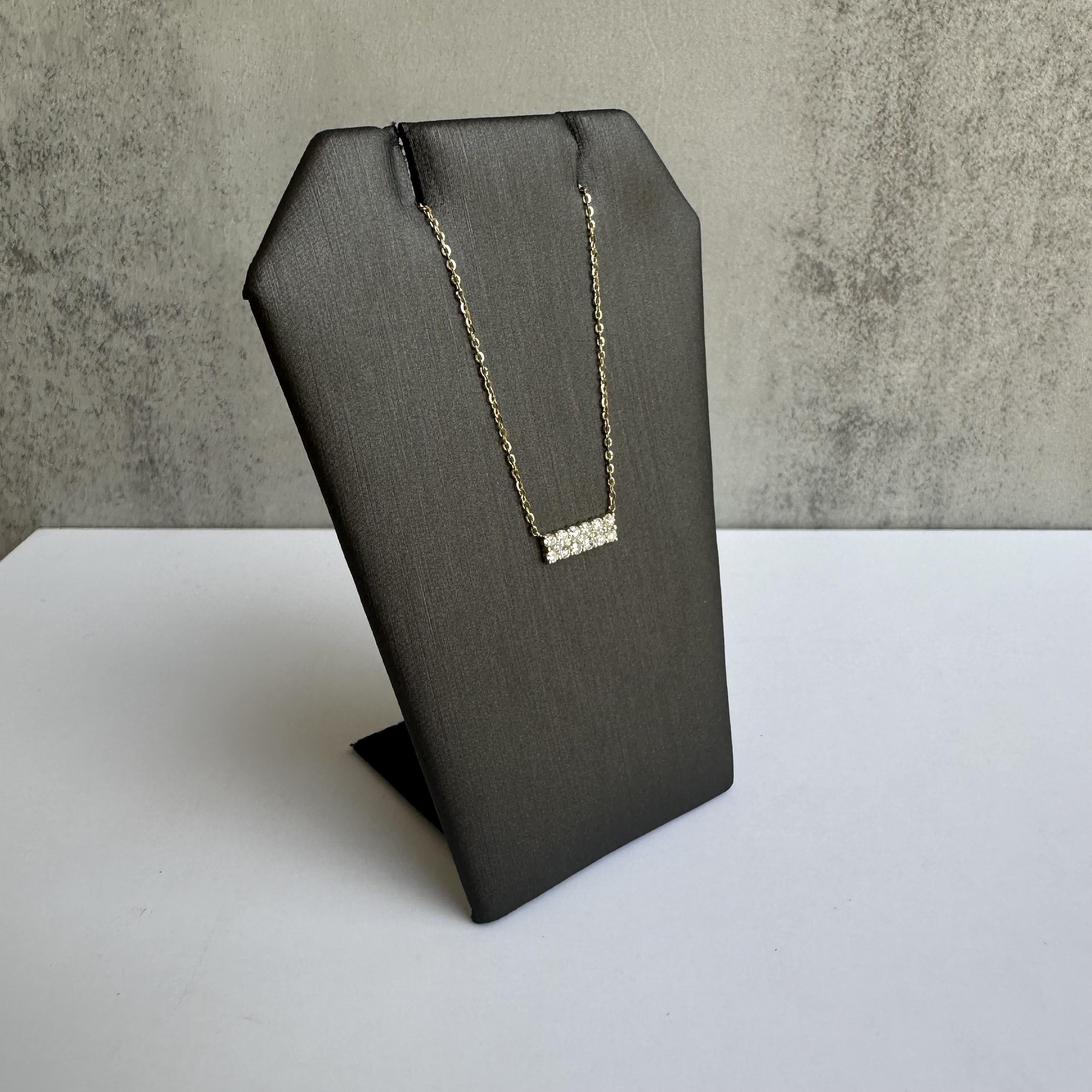 Diamond Bar Necklace in 14kt Yellow Gold - 0.21ctw GH VS/SI Diamonds, Adjustable