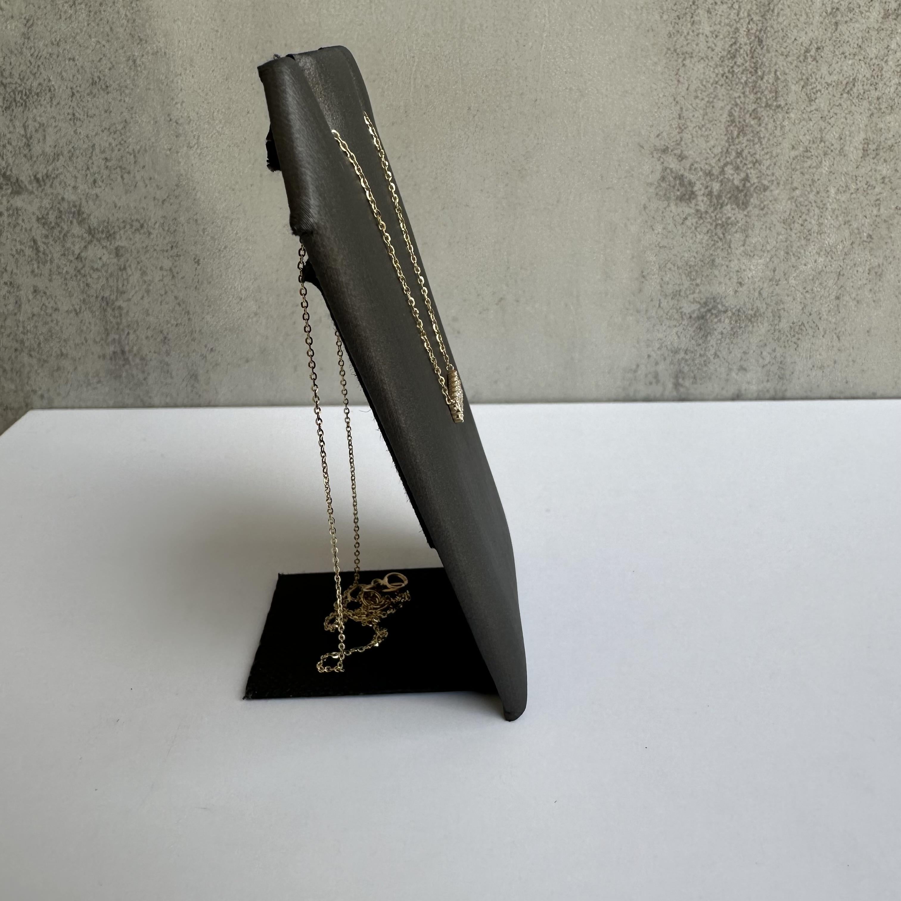 Diamond Bar Necklace in 14kt Yellow Gold - 0.21ctw GH VS/SI Diamonds, Adjustable