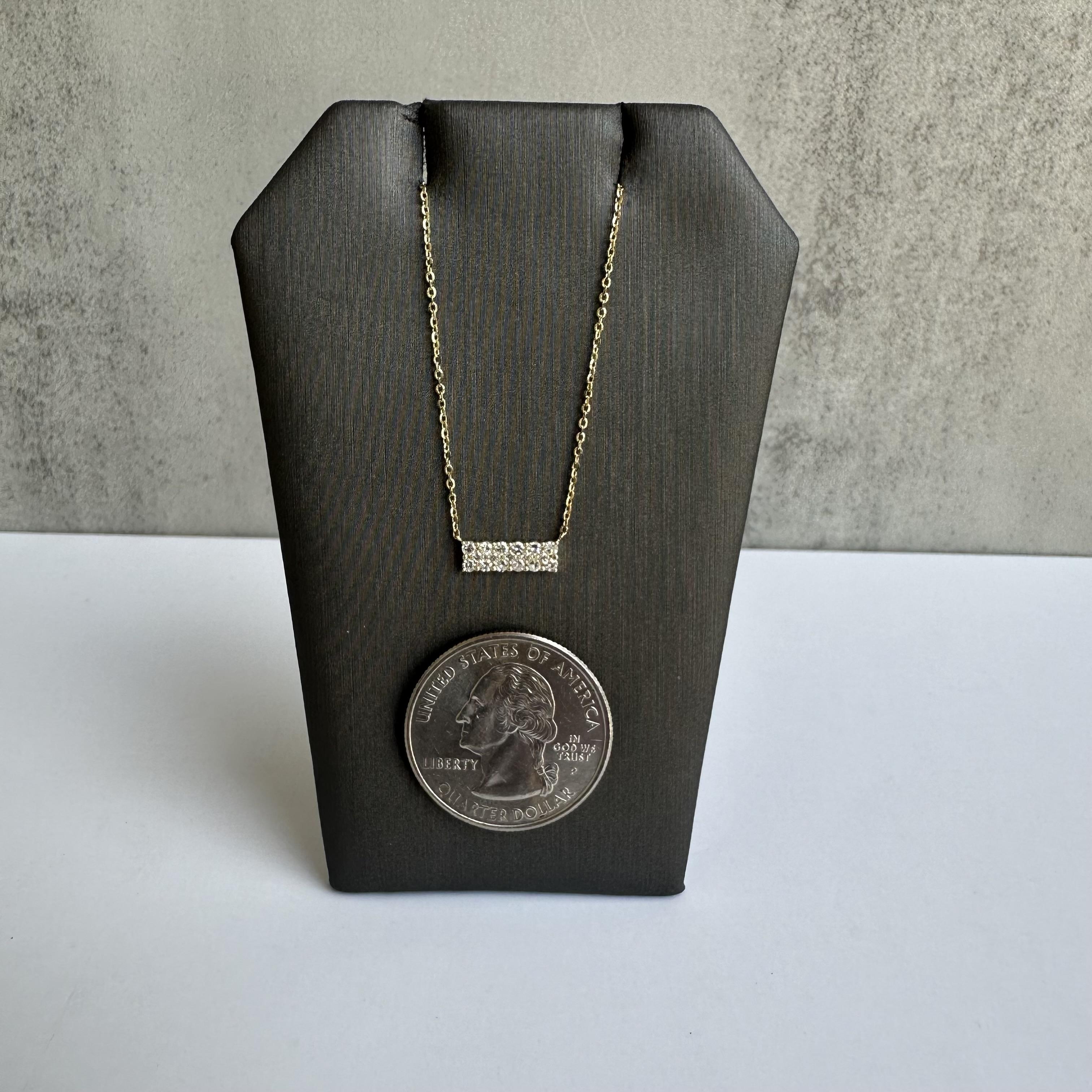 Diamond Bar Necklace in 14kt Yellow Gold - 0.21ctw GH VS/SI Diamonds, Adjustable