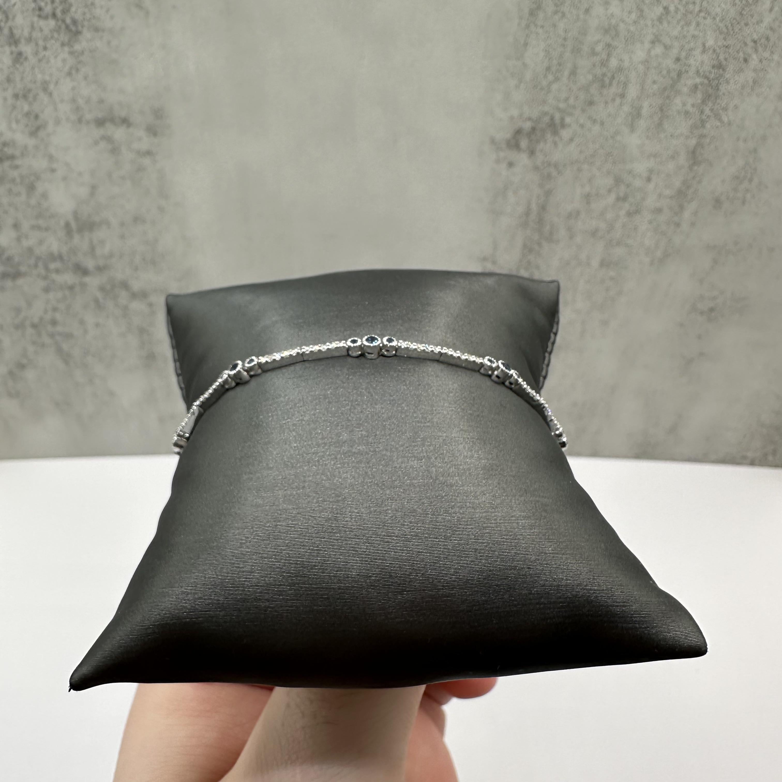 Sapphire and Diamond Bracelet in 18kt White Gold – 0.75ctw Sapphire, 0.70ctw Dia
