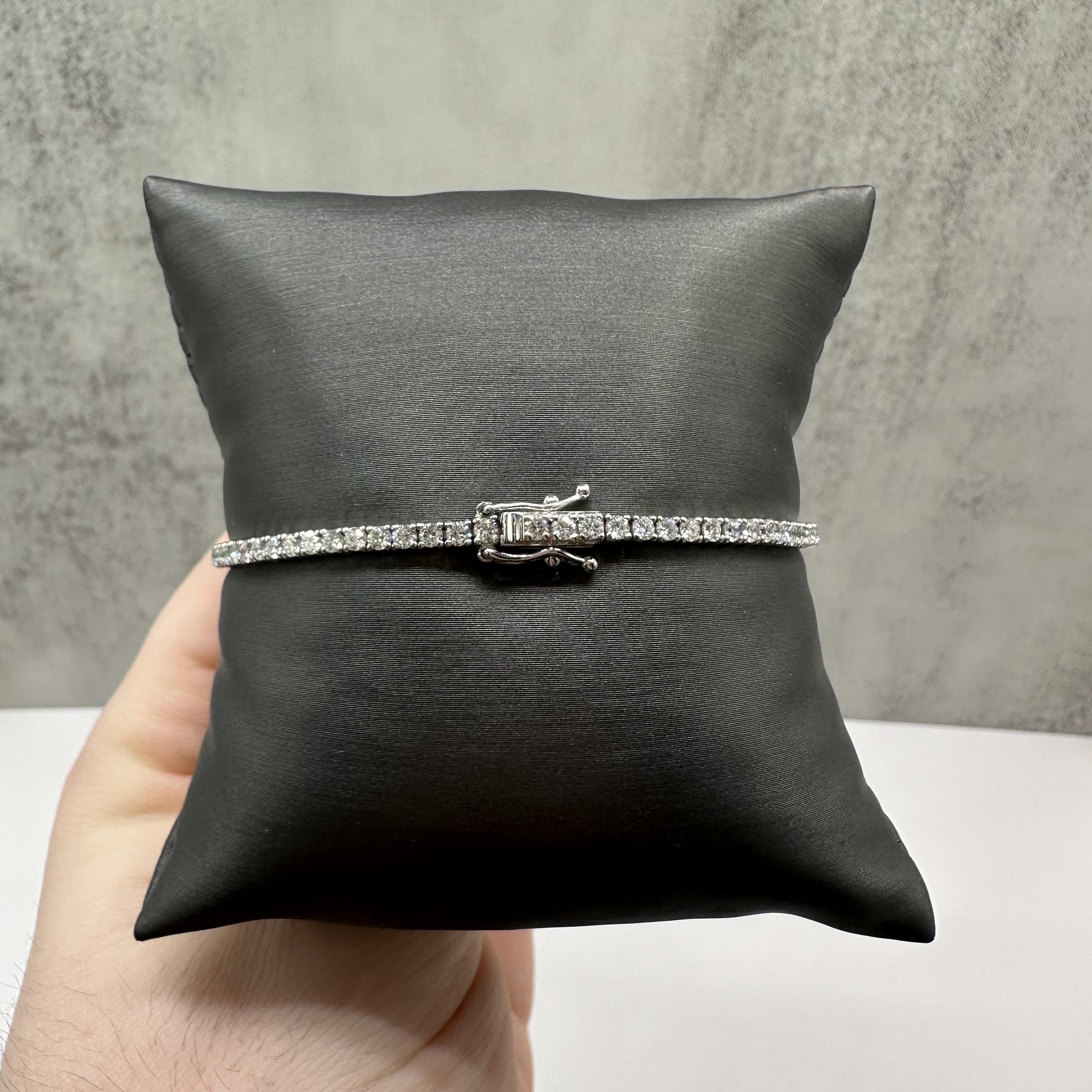 14K White Gold Natural Diamond Tennis Bracelet 2.10ct GH VS SI 7 Inch