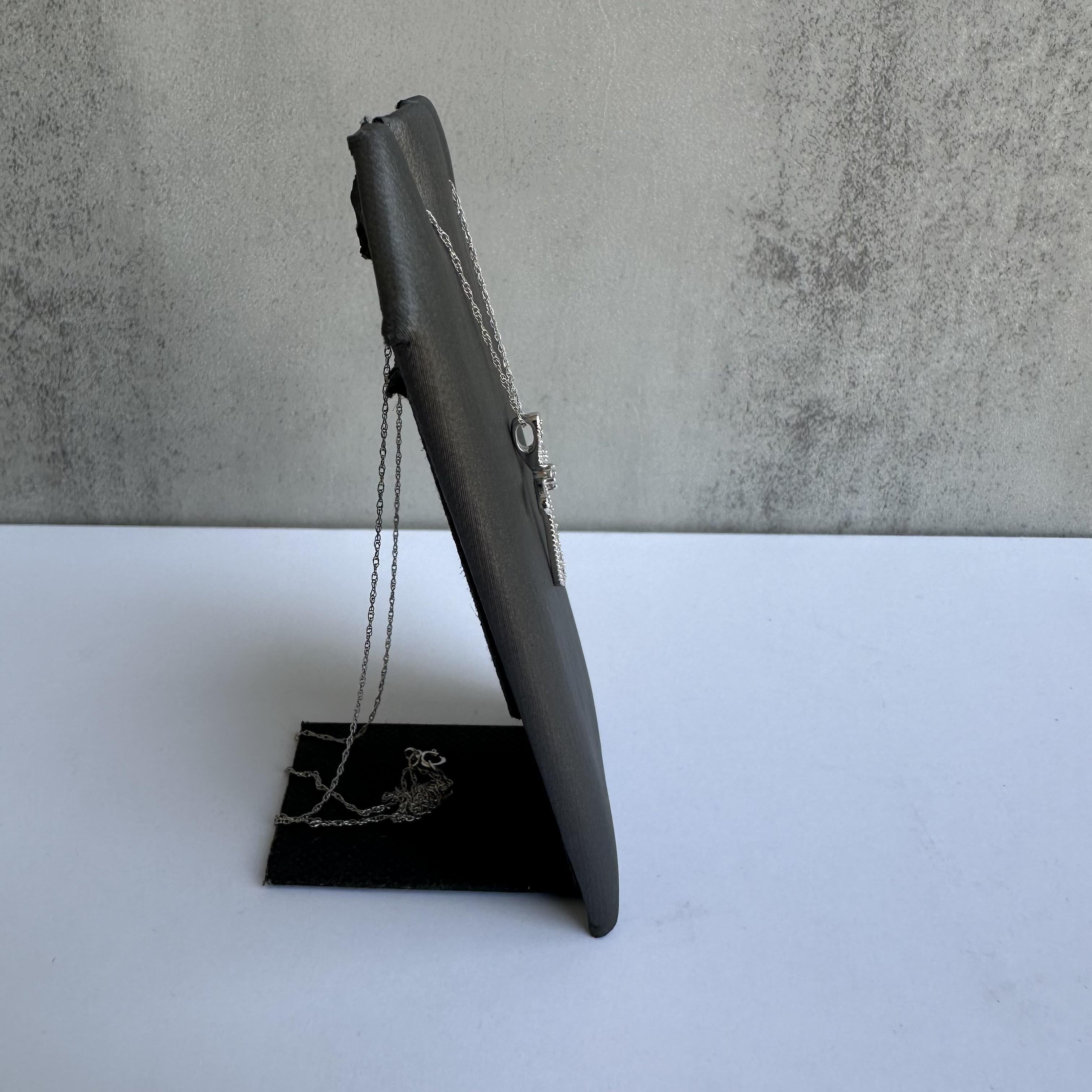 Diamond Cross Necklace in 14kt White Gold -0.10ctw natural round HI I1 diamonds