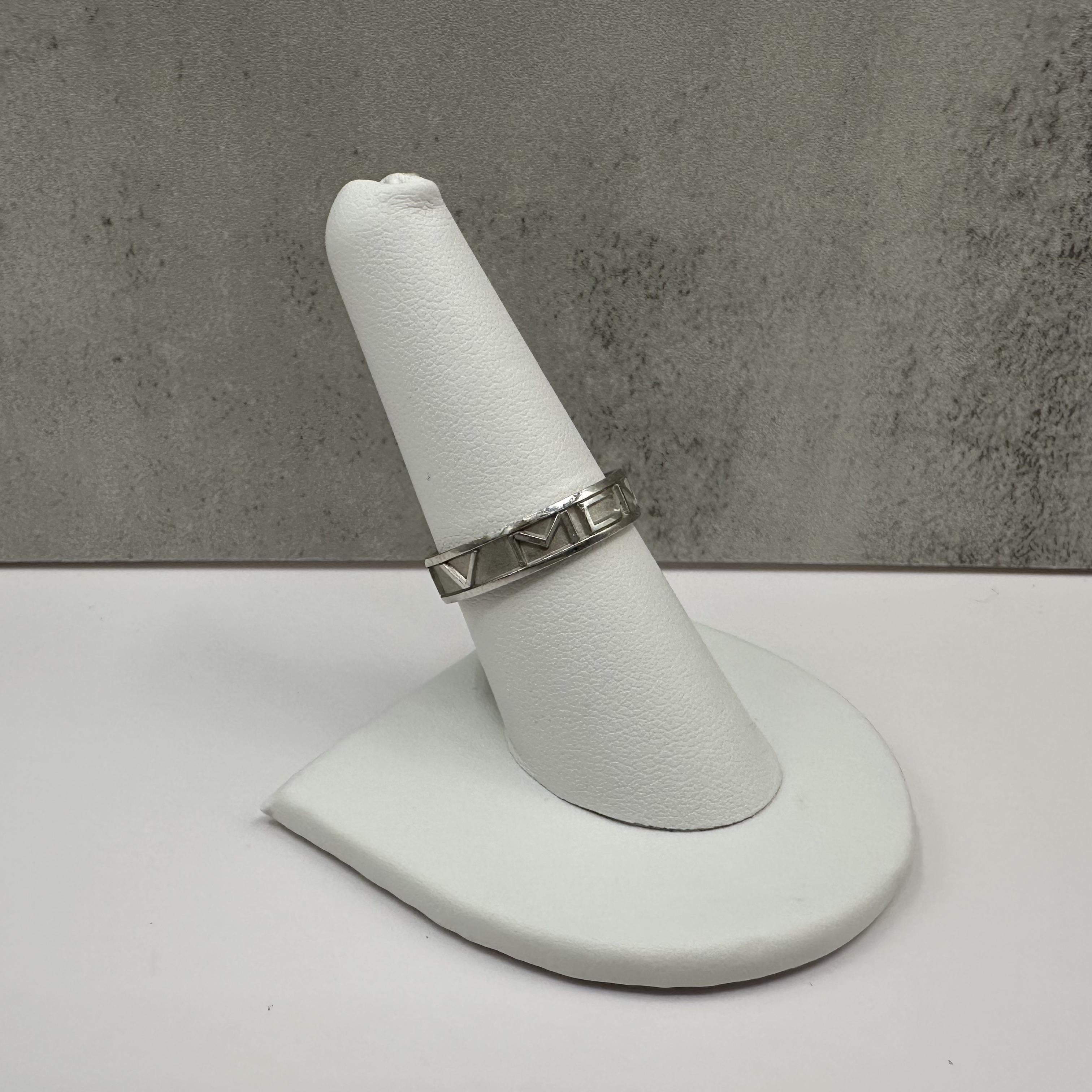 Platinum Roman Numeral Ring Size 7.5 8.1g 4.7mm John Christian