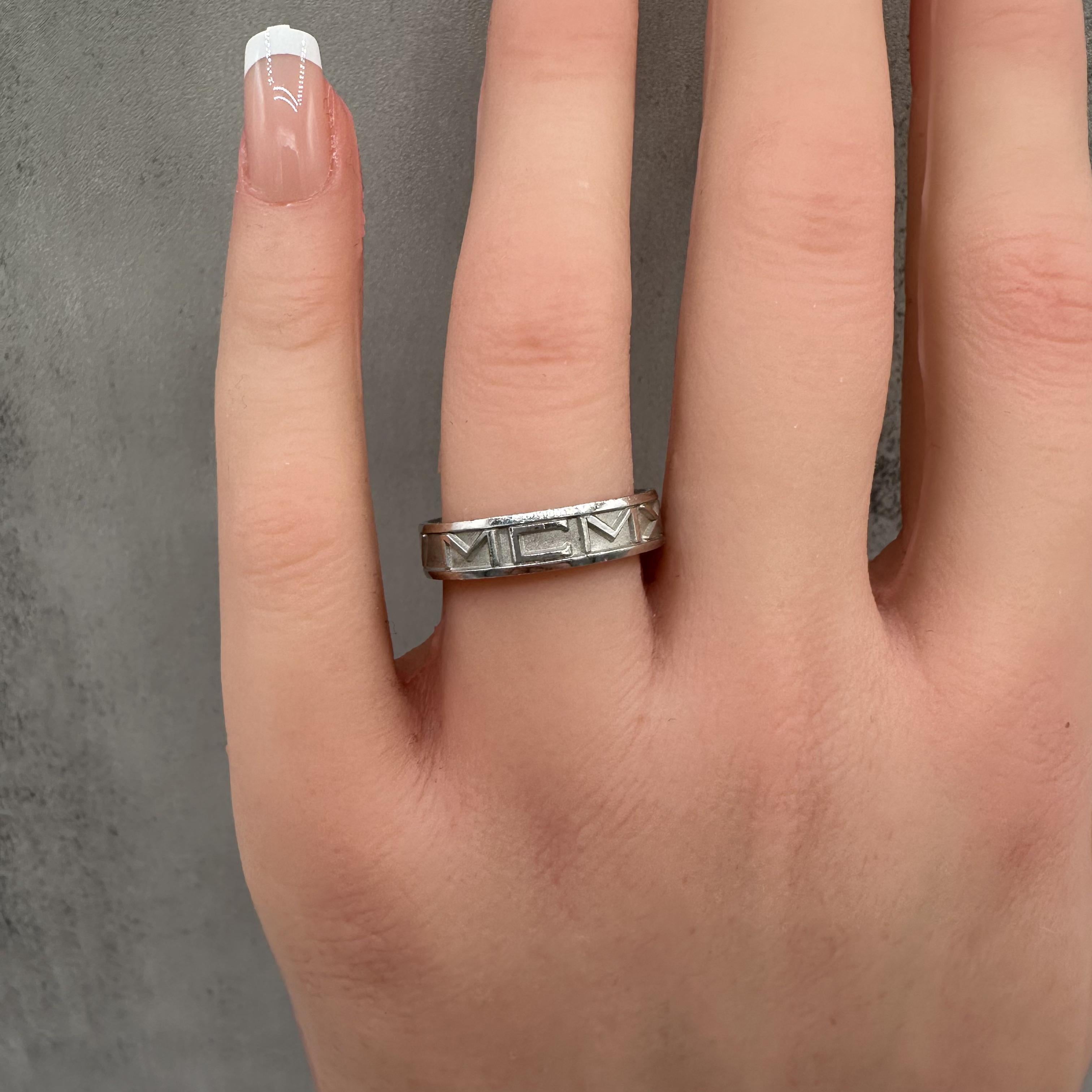 Platinum Roman Numeral Ring Size 7.5 8.1g 4.7mm John Christian