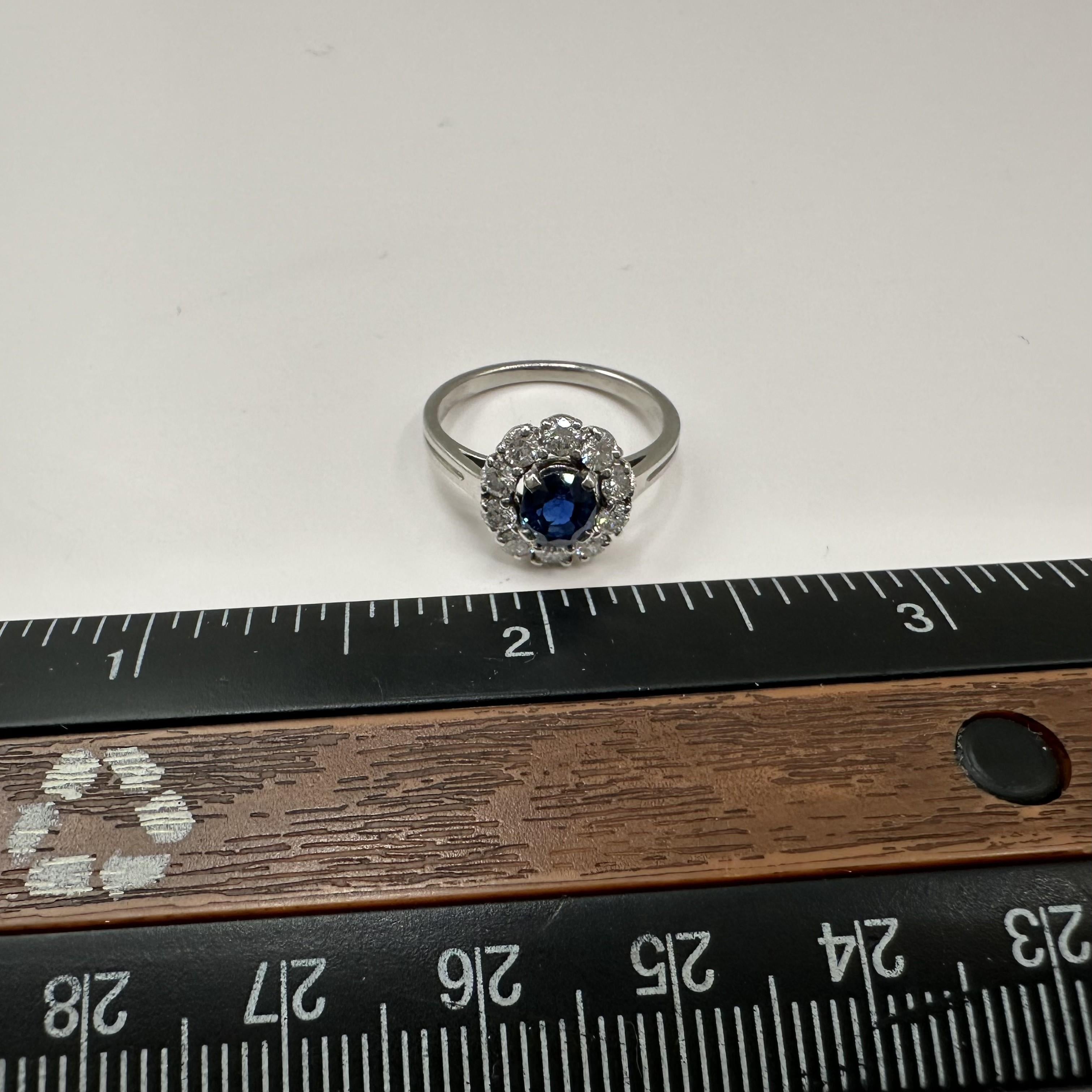 GIA Platinum Sapphire Diamond Ring 1.25ct Unheated GH VS SI Size 5.25