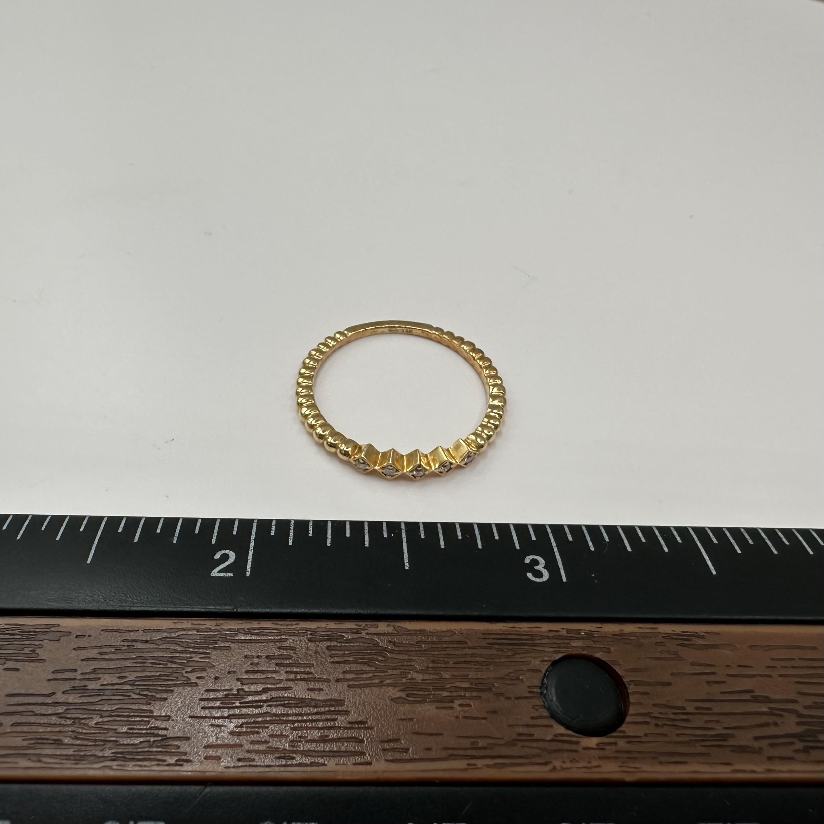 18K Yellow Gold Natural Diamond Ring 0.05ct GH SI Size 7