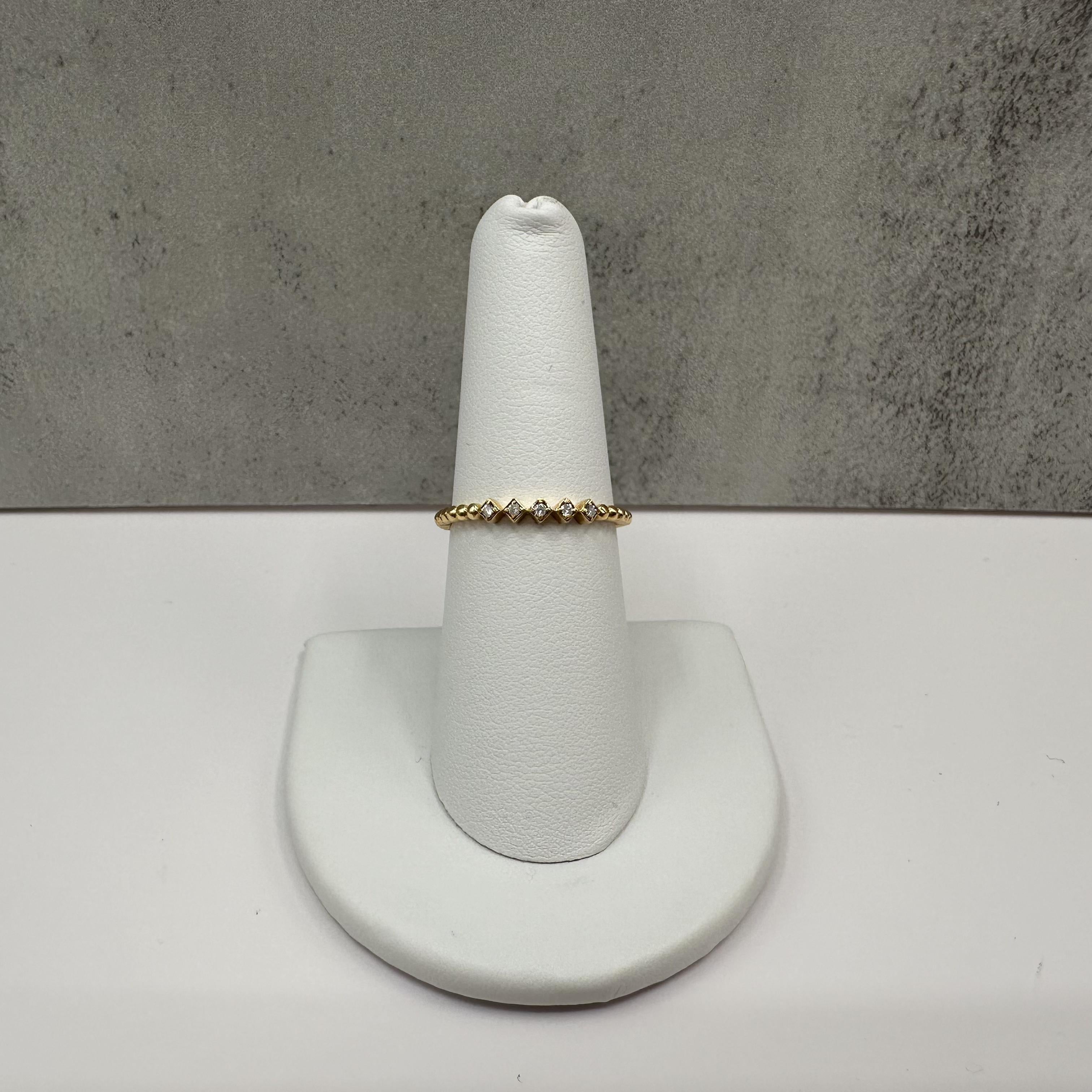 18K Yellow Gold Natural Diamond Ring 0.05ct GH SI Size 7