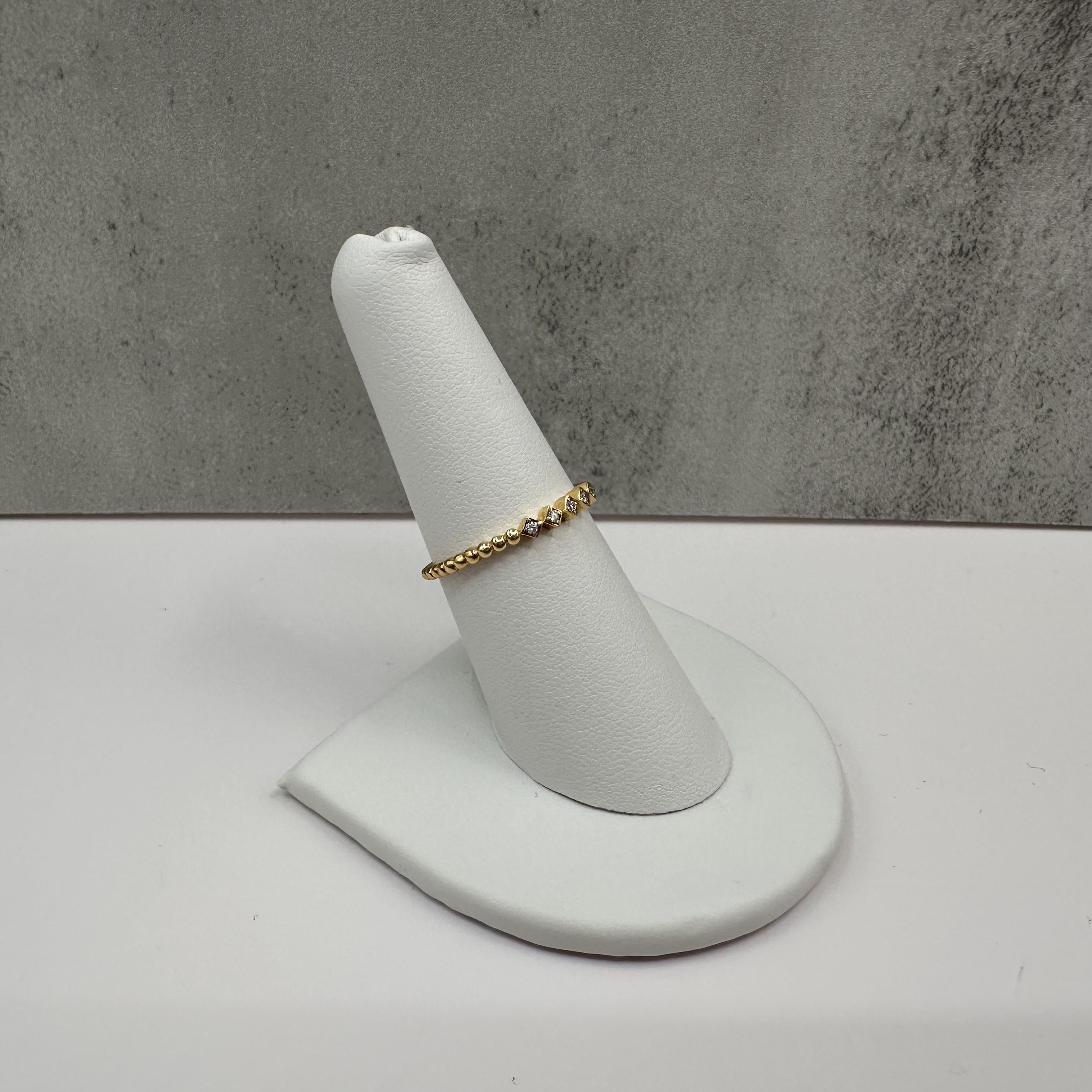 18K Yellow Gold Natural Diamond Ring 0.05ct GH SI Size 7