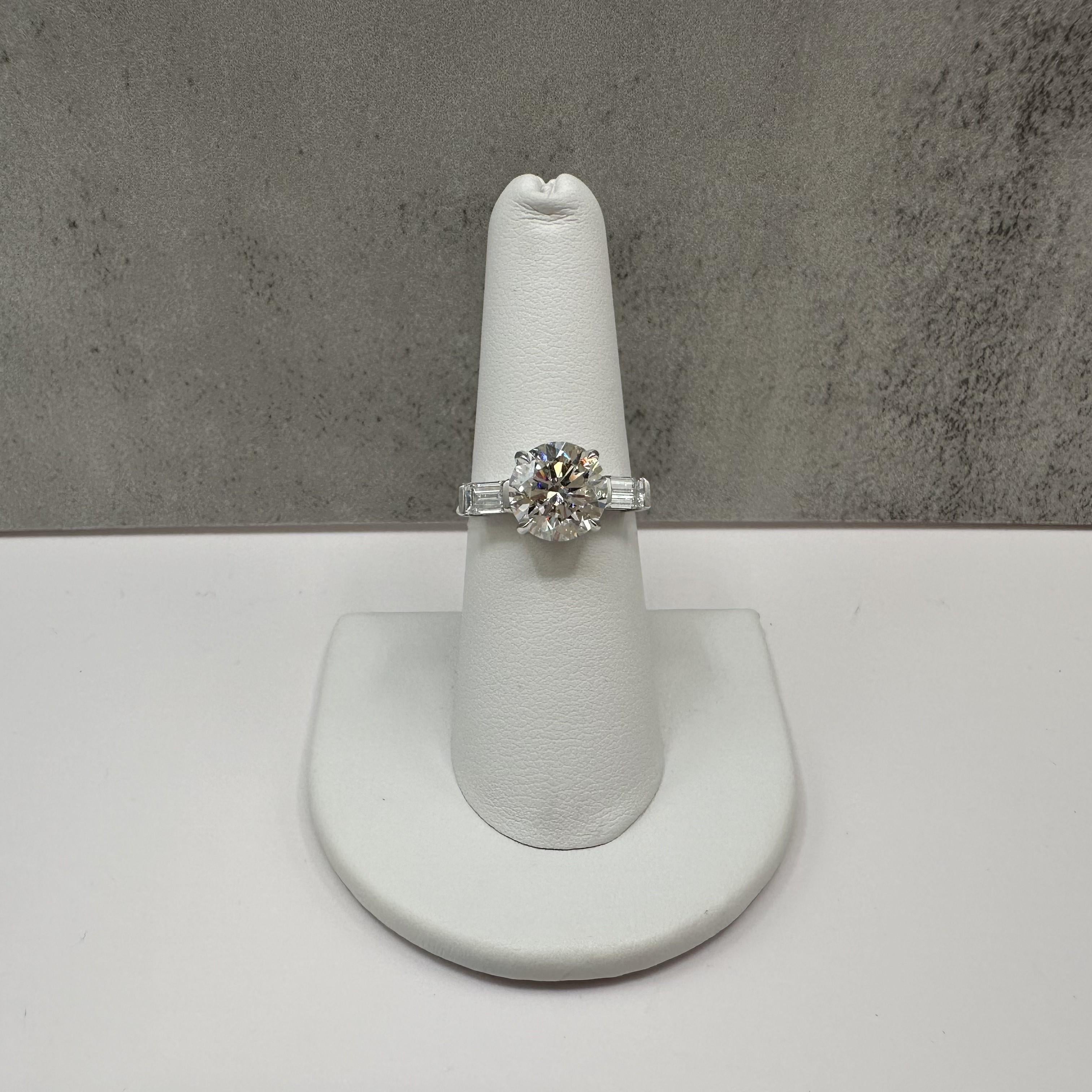 3.62ct 3 Stone Lab Diamond Ring IGI F VVS2 14K White Gold