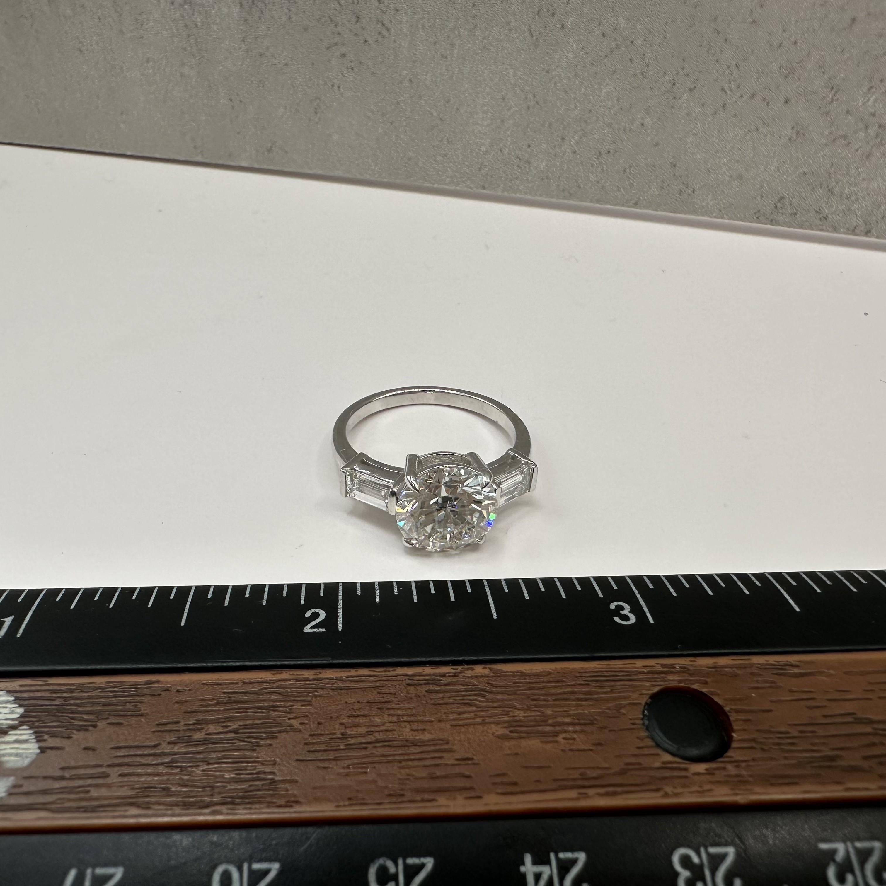 3.62ct 3 Stone Lab Diamond Ring IGI F VVS2 14K White Gold