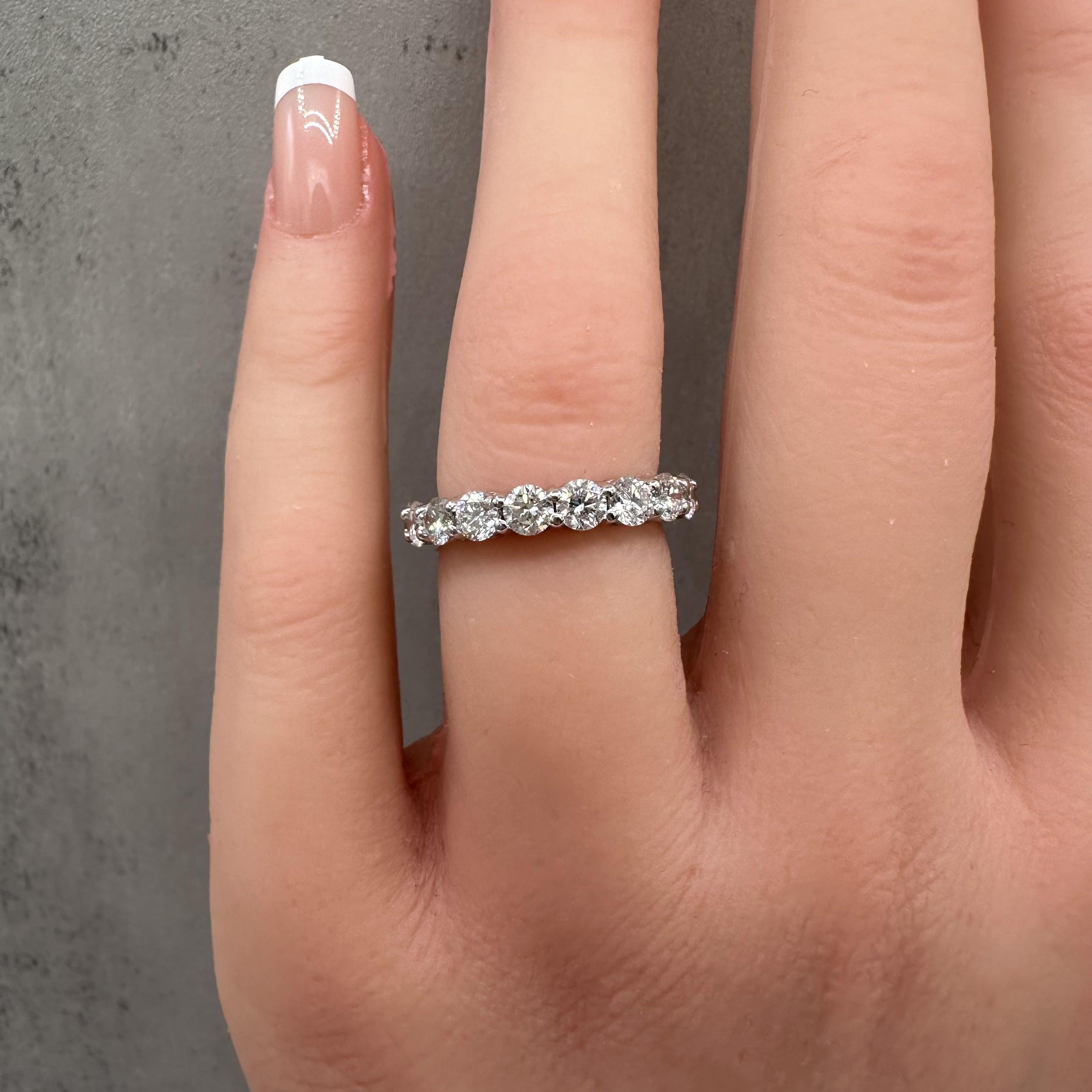 1.79ct Lab Diamond Eternity Ring F VS 14K White Gold Size 4.5
