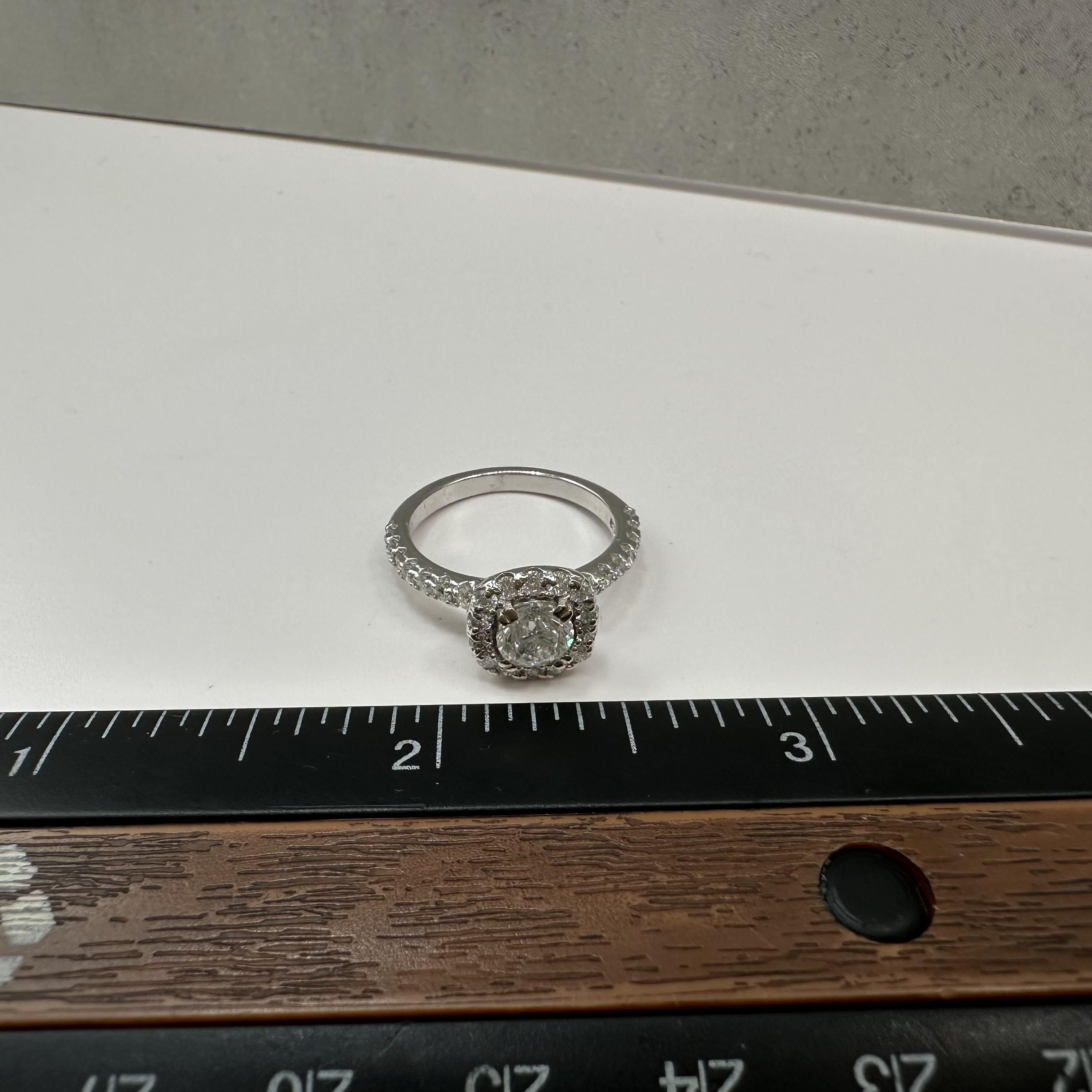 1.33ctw Natural Diamond Engagement Ring 14K White Gold Size 5.75
