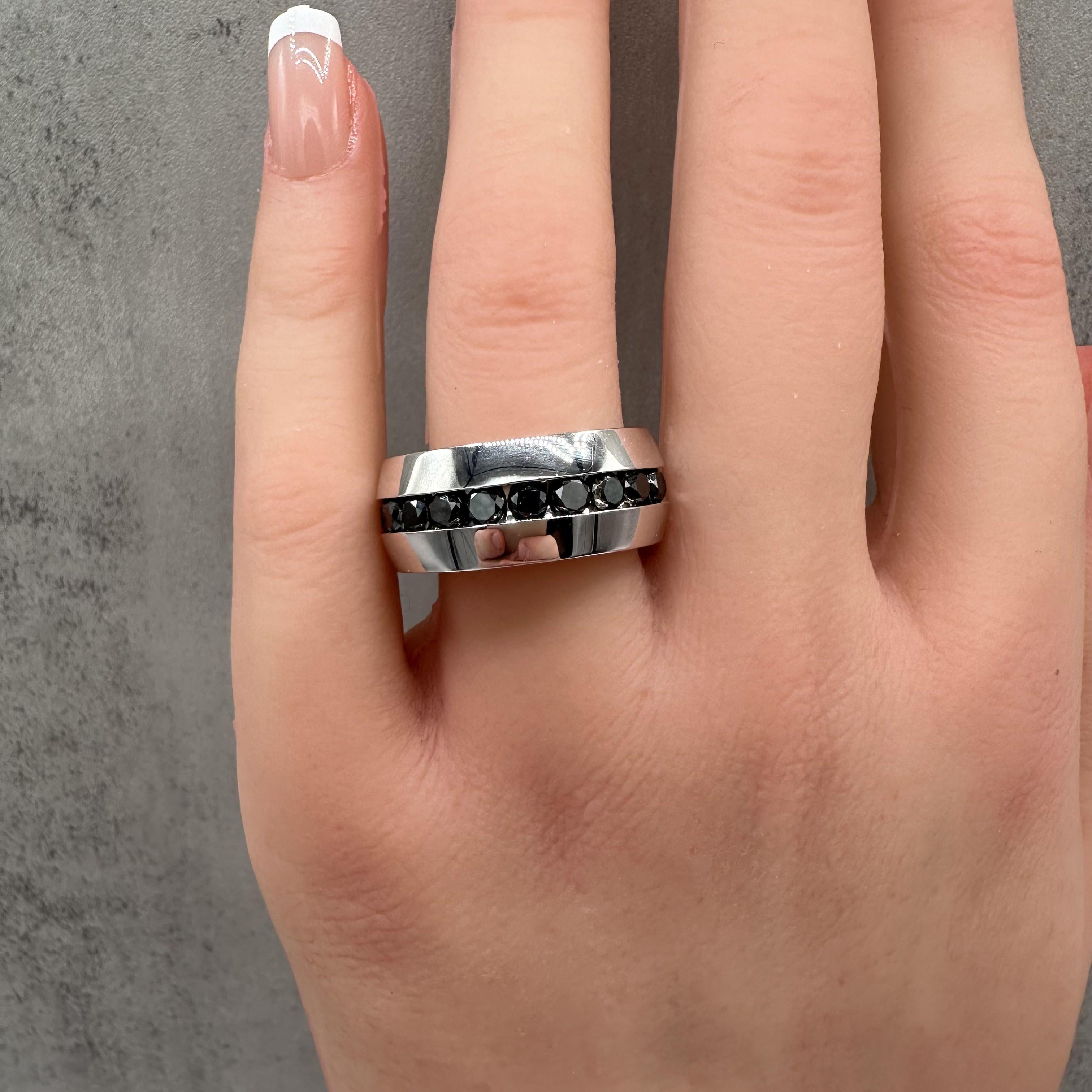 1.50ctw Black Diamond Mens Ring Sterling Silver Size 10