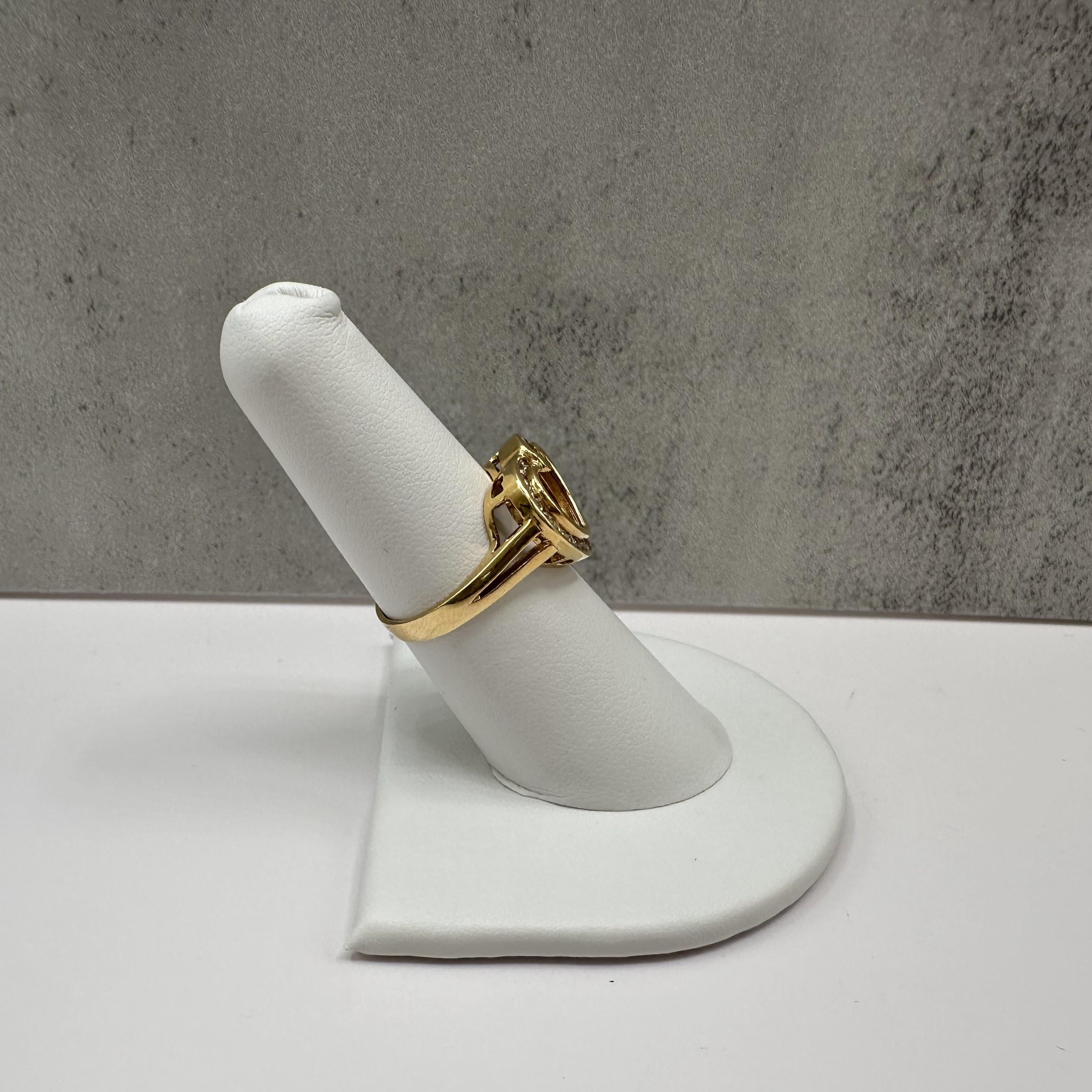 Estate Diamond Heart Ring 18K Yellow Gold Size 6.5 0.15ctw