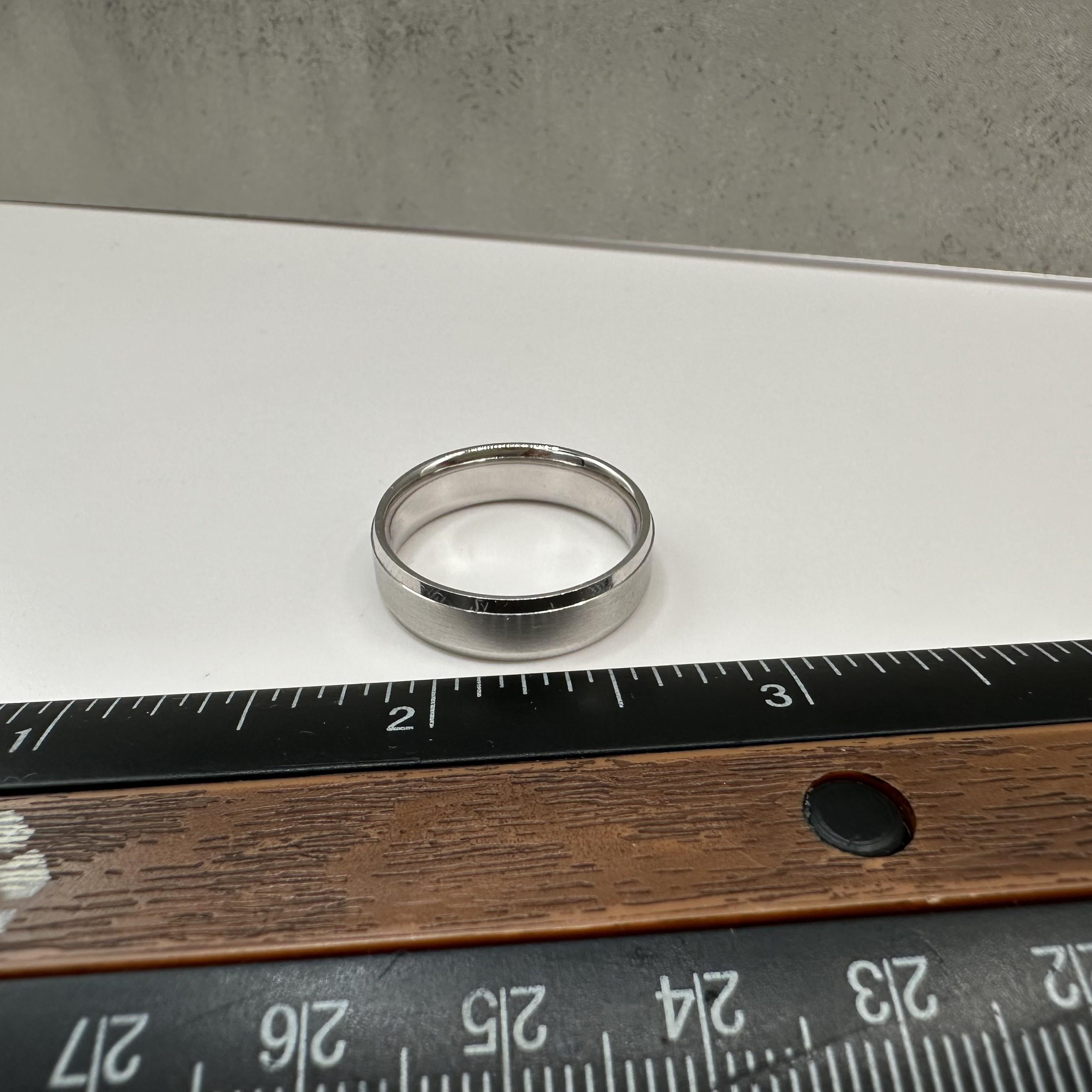 14K White Gold Comfort Fit Wedding Band 6mm Size 10 7.2g