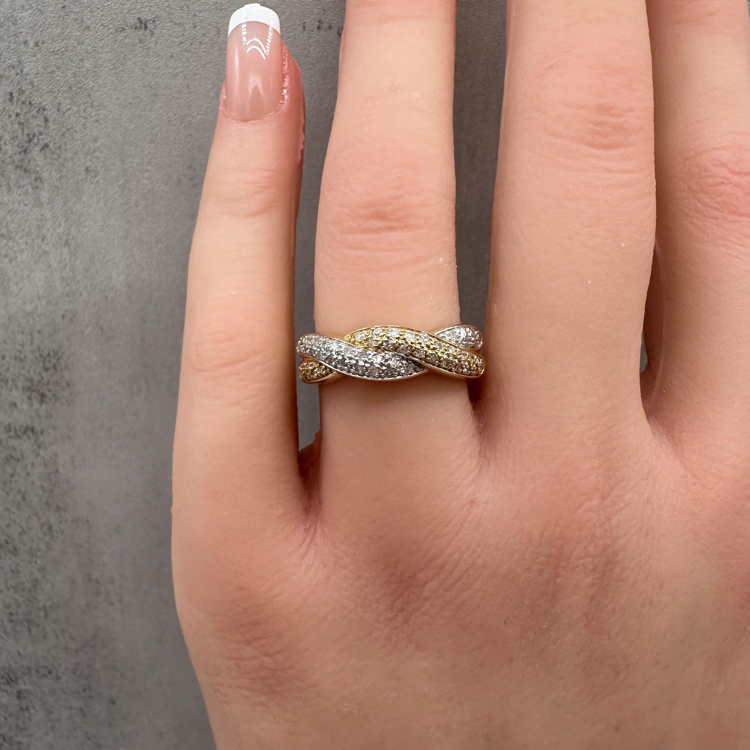 0.50ctw Estate Diamond Twist Ring 14K Yellow Gold Size 7