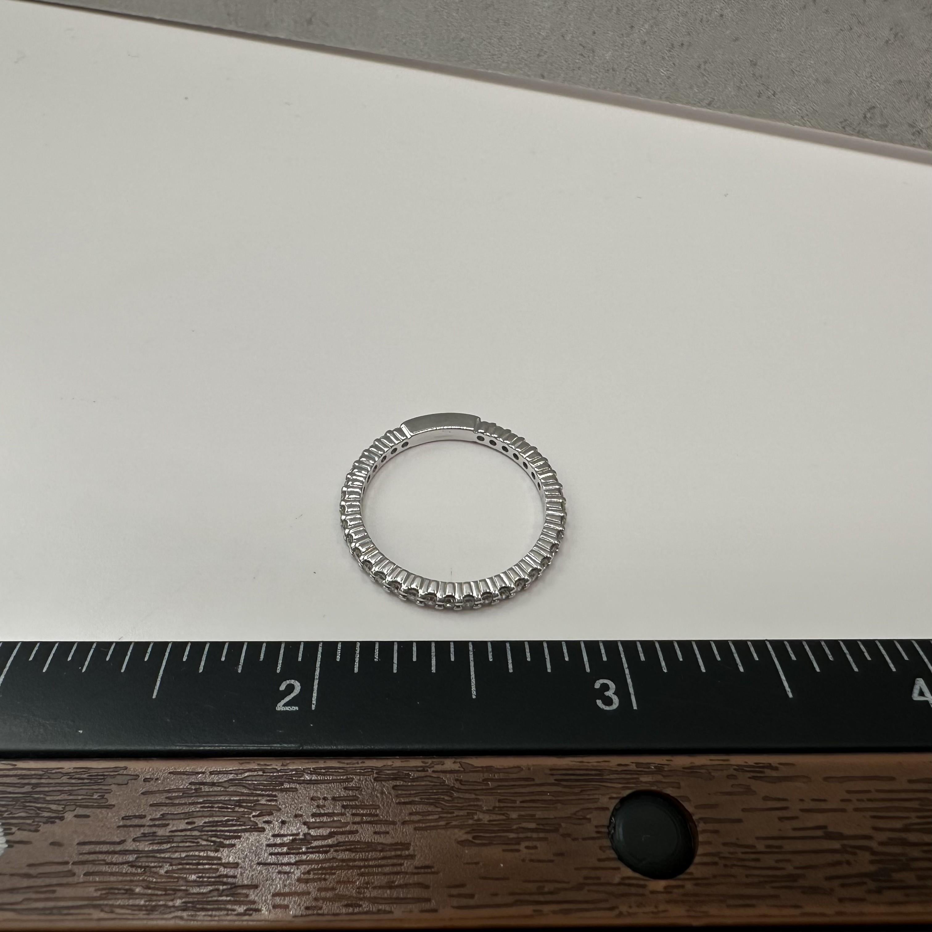 0.50ctw Natural Diamond Eternity Ring 14K White Gold Size 7