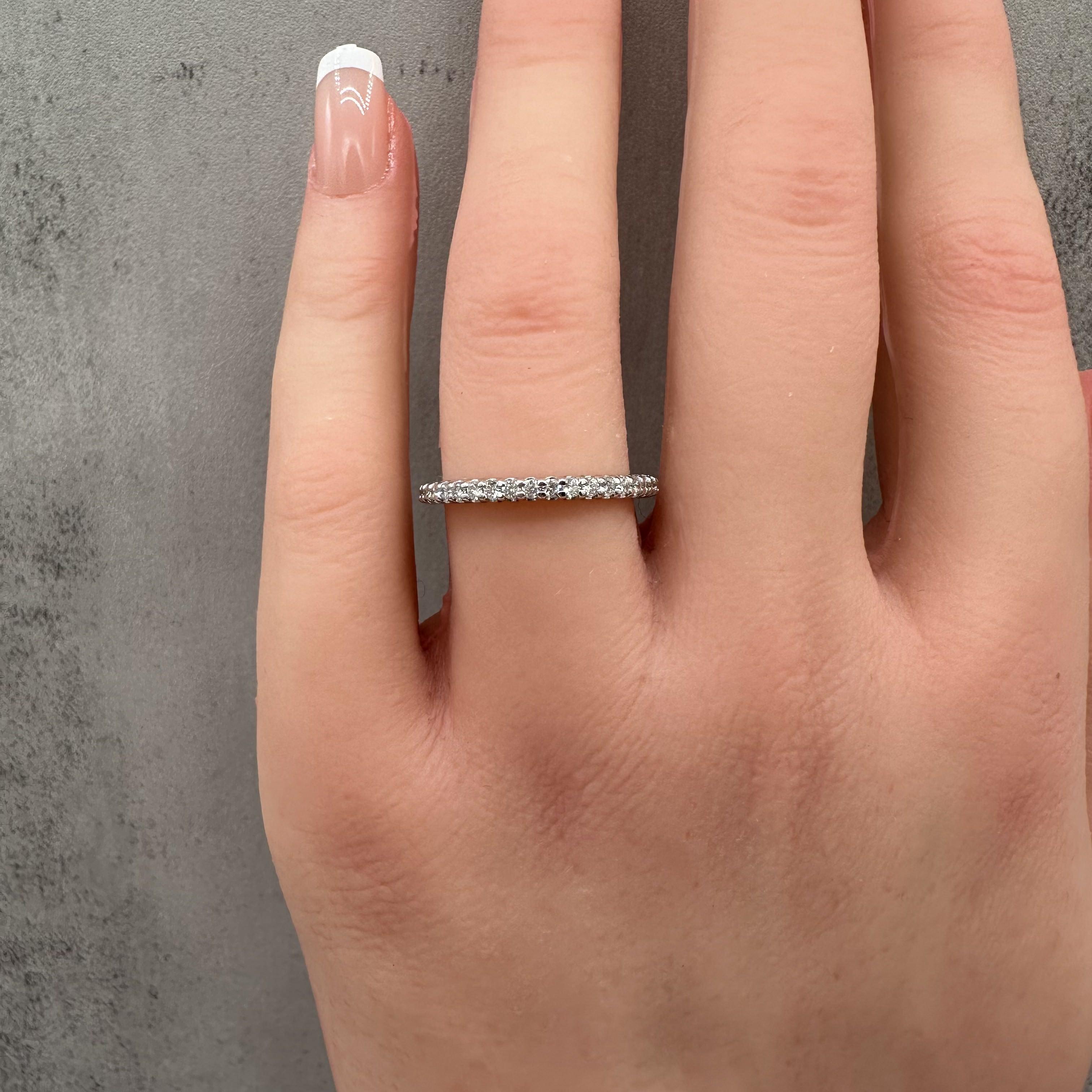 0.50ctw Natural Diamond Eternity Ring 14K White Gold Size 7
