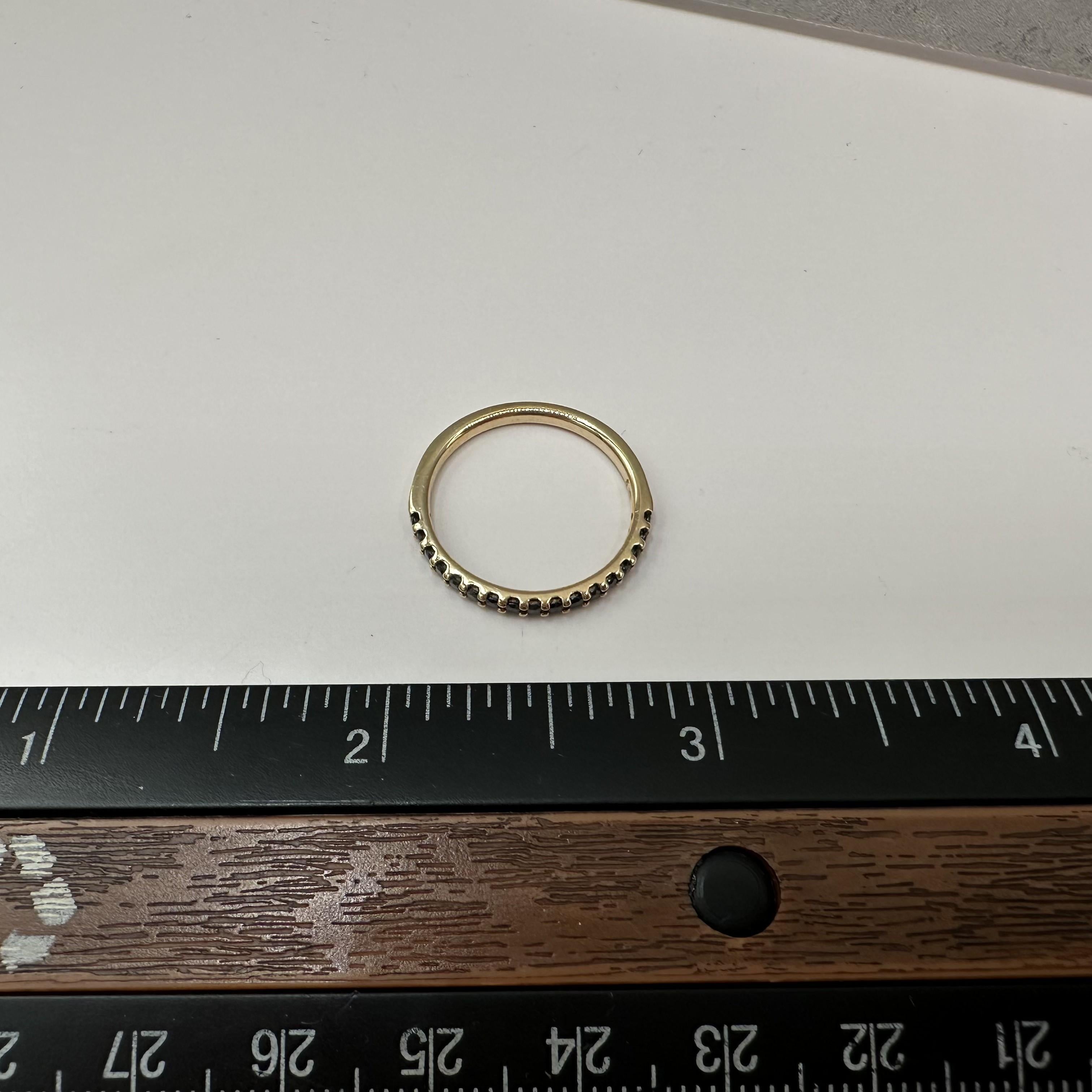 0.25ctw Black Diamond Half Eternity Ring 14K Yellow Gold Size 7