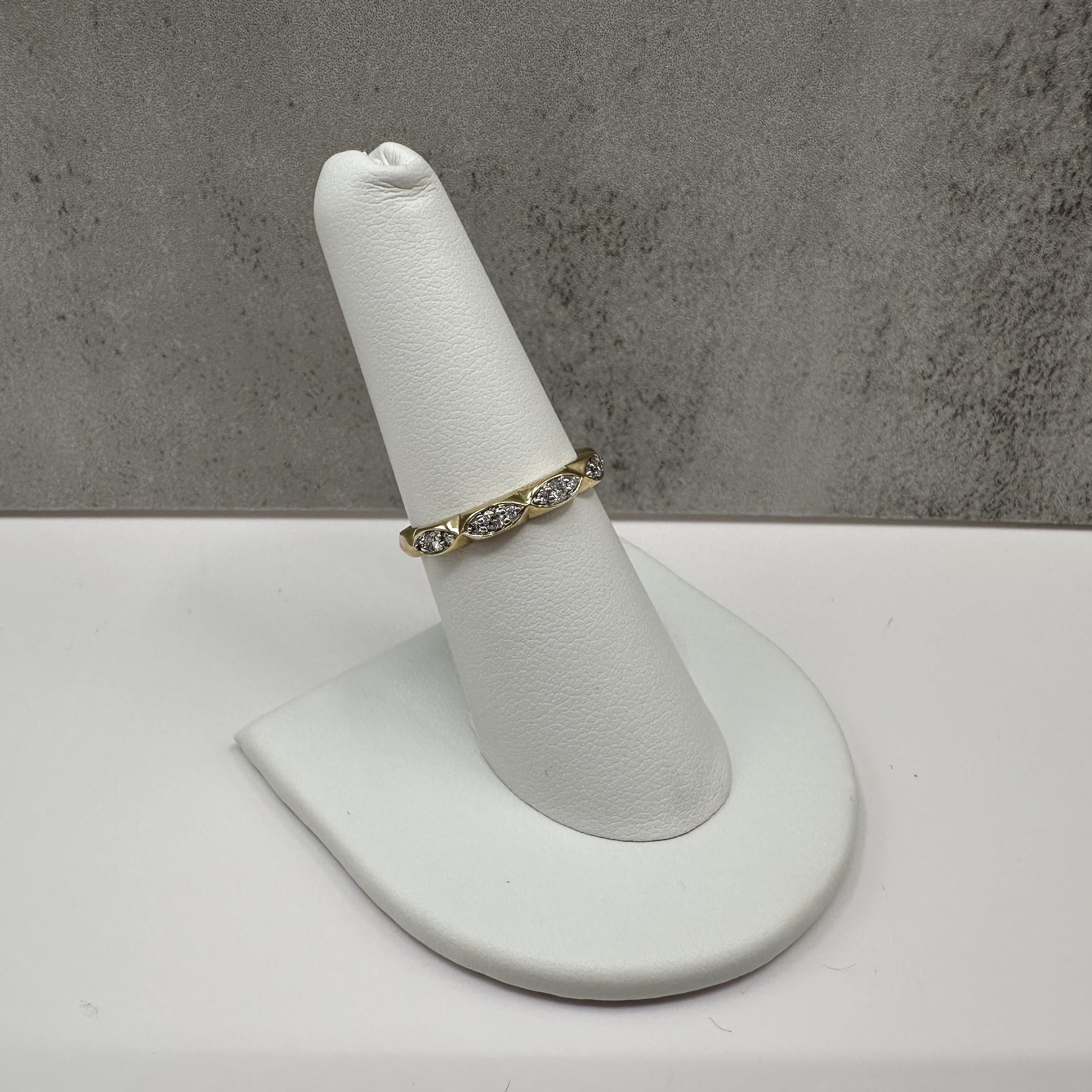 0.20ctw Natural Diamond Ring 10K Yellow Gold GH SI Size 7