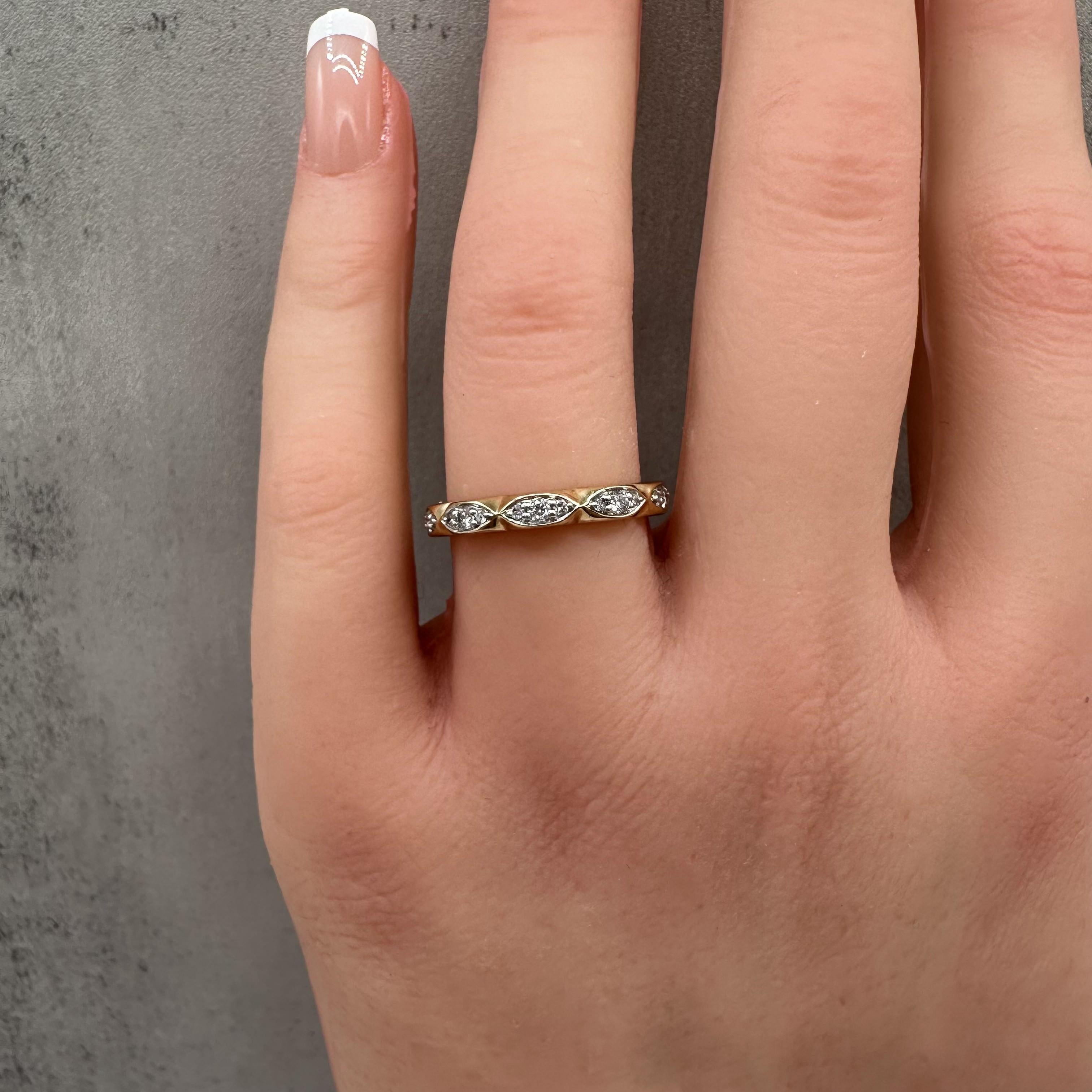 0.20ctw Natural Diamond Ring 10K Yellow Gold GH SI Size 7
