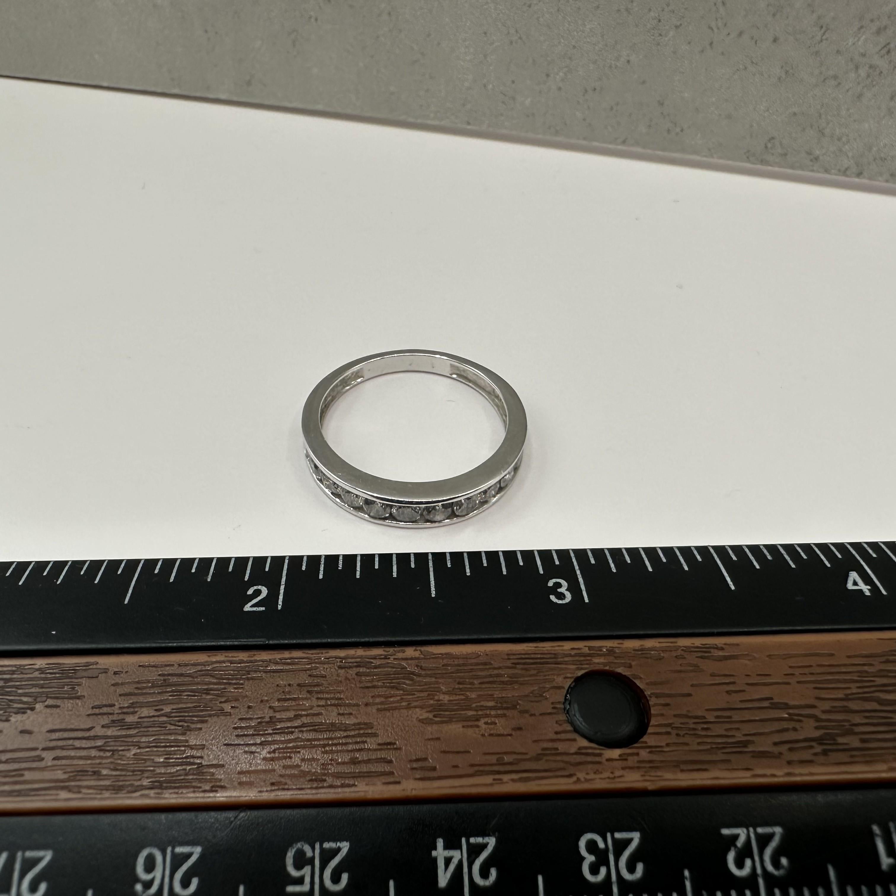 1ctw Channel Set Natural Diamond Ring 10K White Gold Size 9