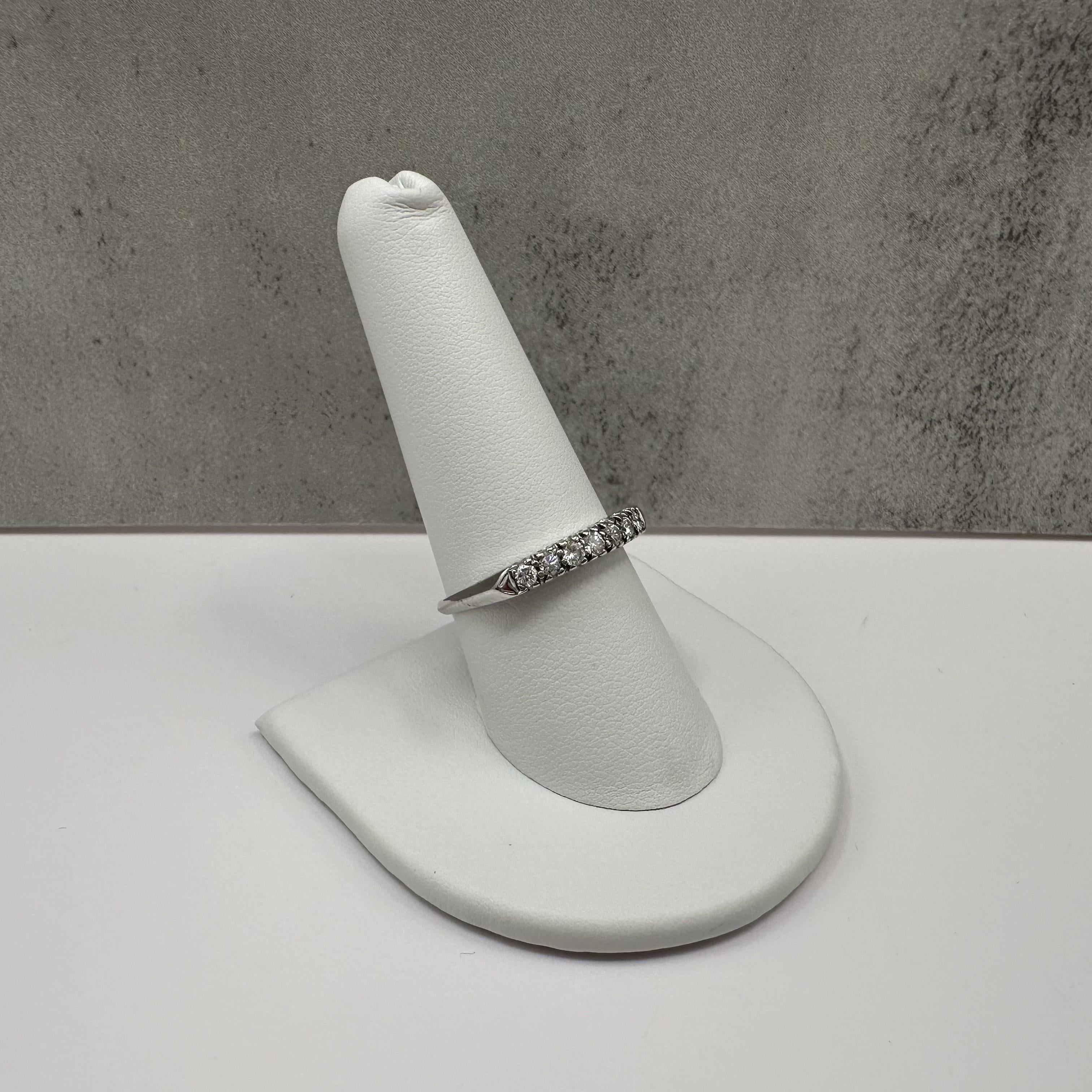 0.30ctw 7 Stone Natural Diamond Ring 14K White Gold Size 9