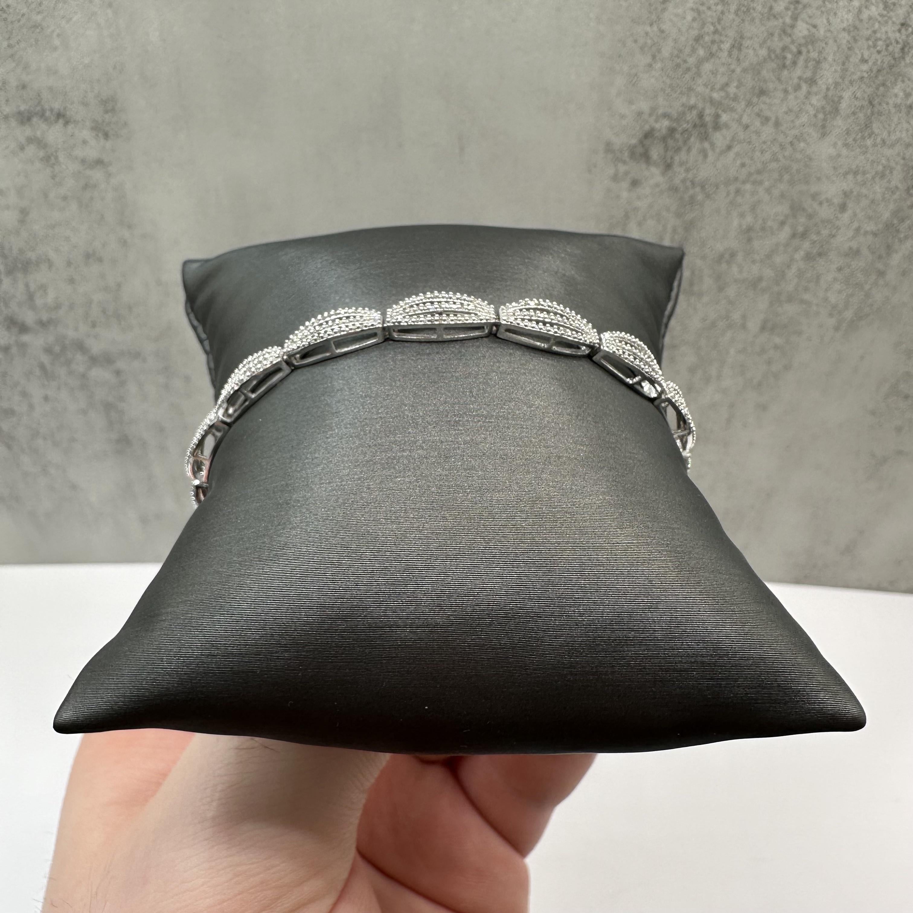 1ctw Diamond Bracelet 10K White Gold 7in