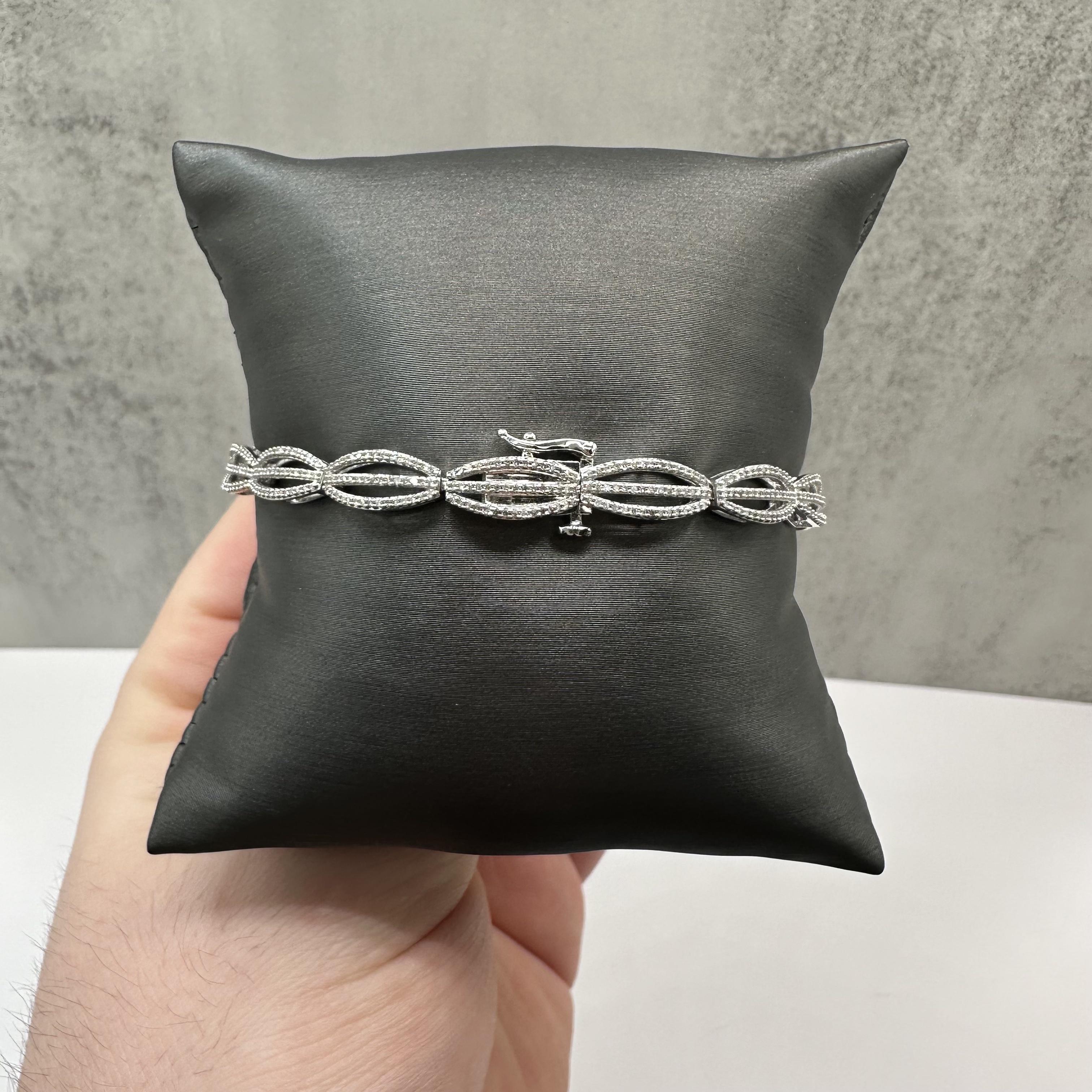 1ctw Diamond Bracelet 10K White Gold 7in