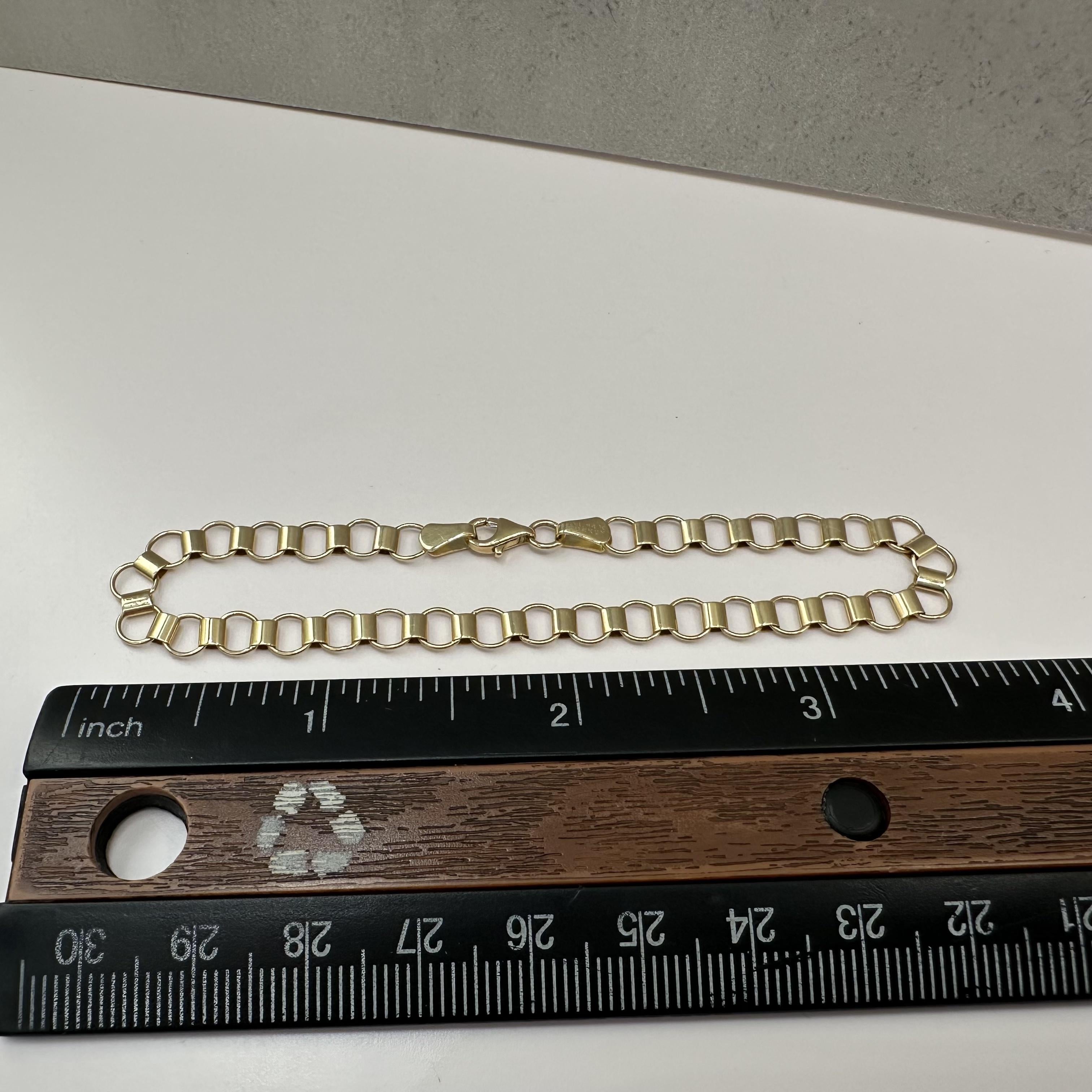 14kt Yellow Gold Circle Link Bracelet - 7.5", 5.2mm, 3.5g, Lobster Clasp, New