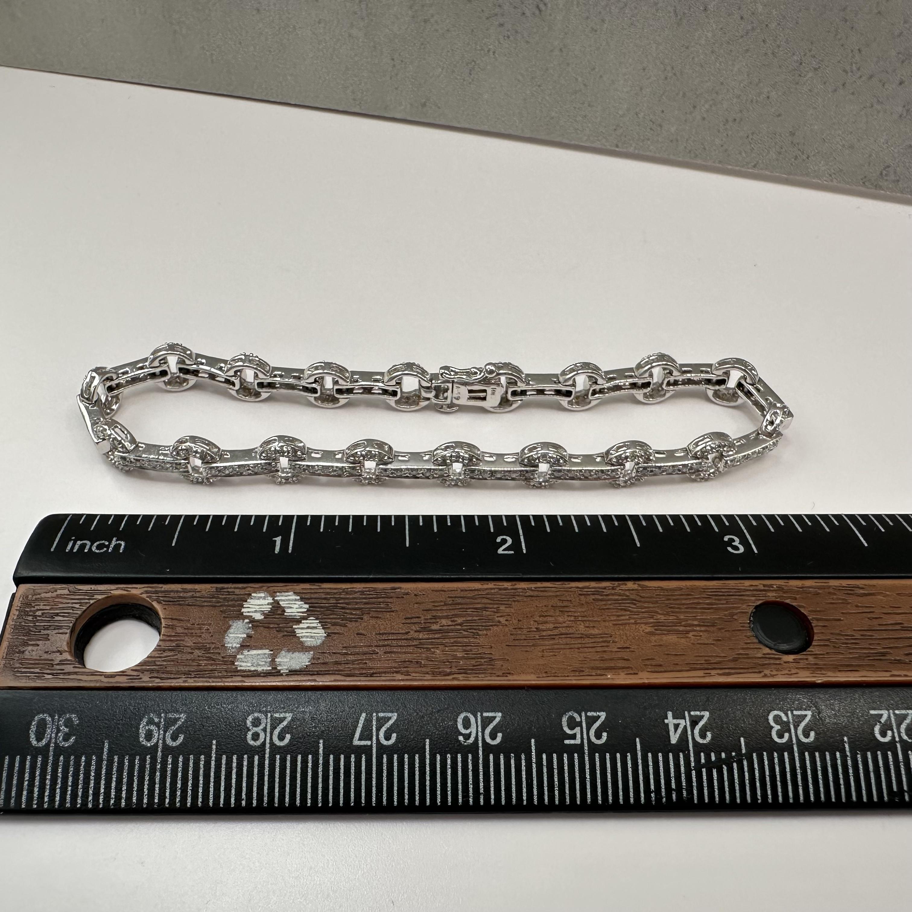 1.25ctw Natural Diamond Bracelet 14K White Gold 7.125in 12.1g