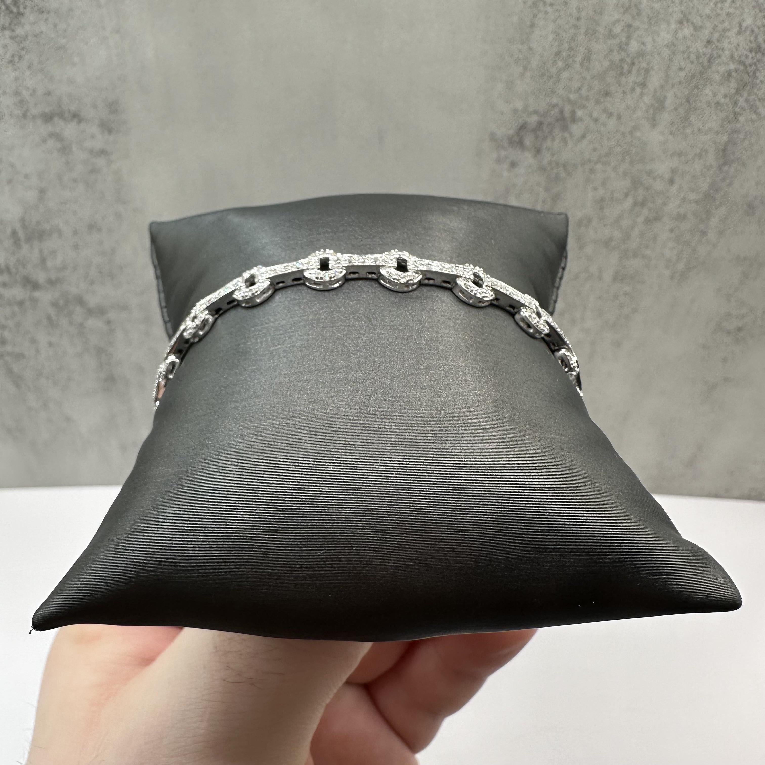 1.25ctw Natural Diamond Bracelet 14K White Gold 7.125in 12.1g