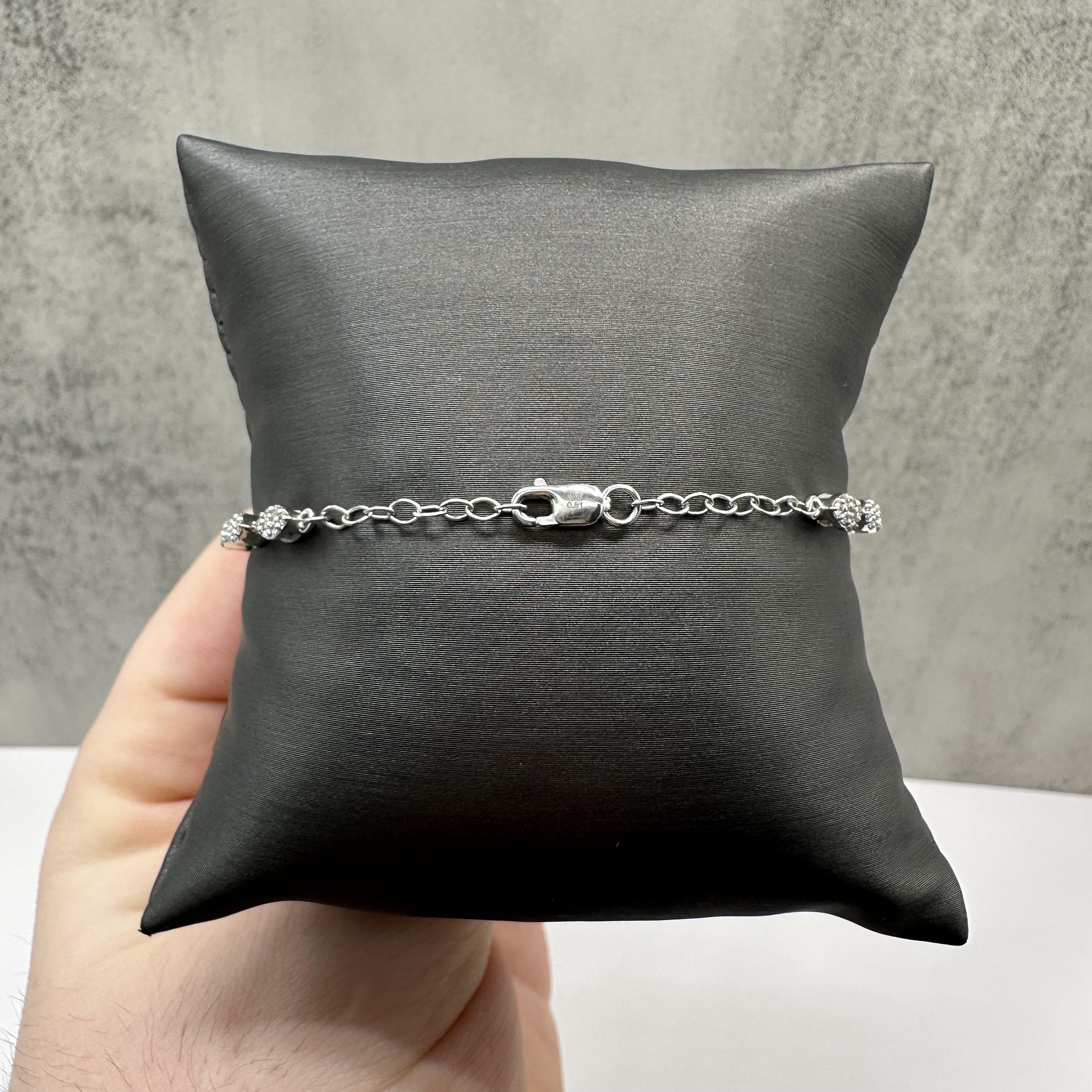 0.81ct Diamond Bracelet 14K White Gold Adjustable 5 to 7in