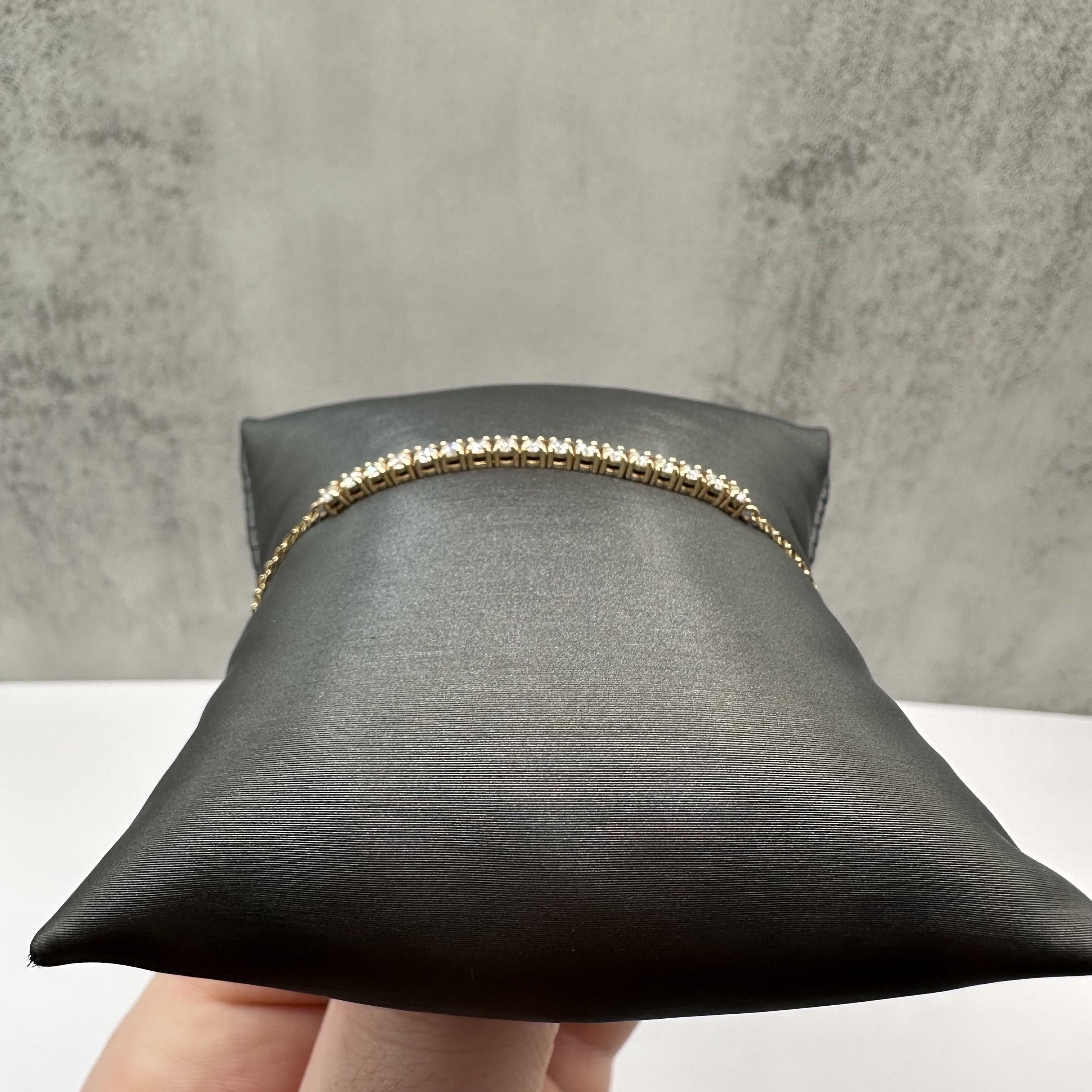 0.51ctw Diamond Bar Bracelet 14K Yellow Gold 7in GH SI
