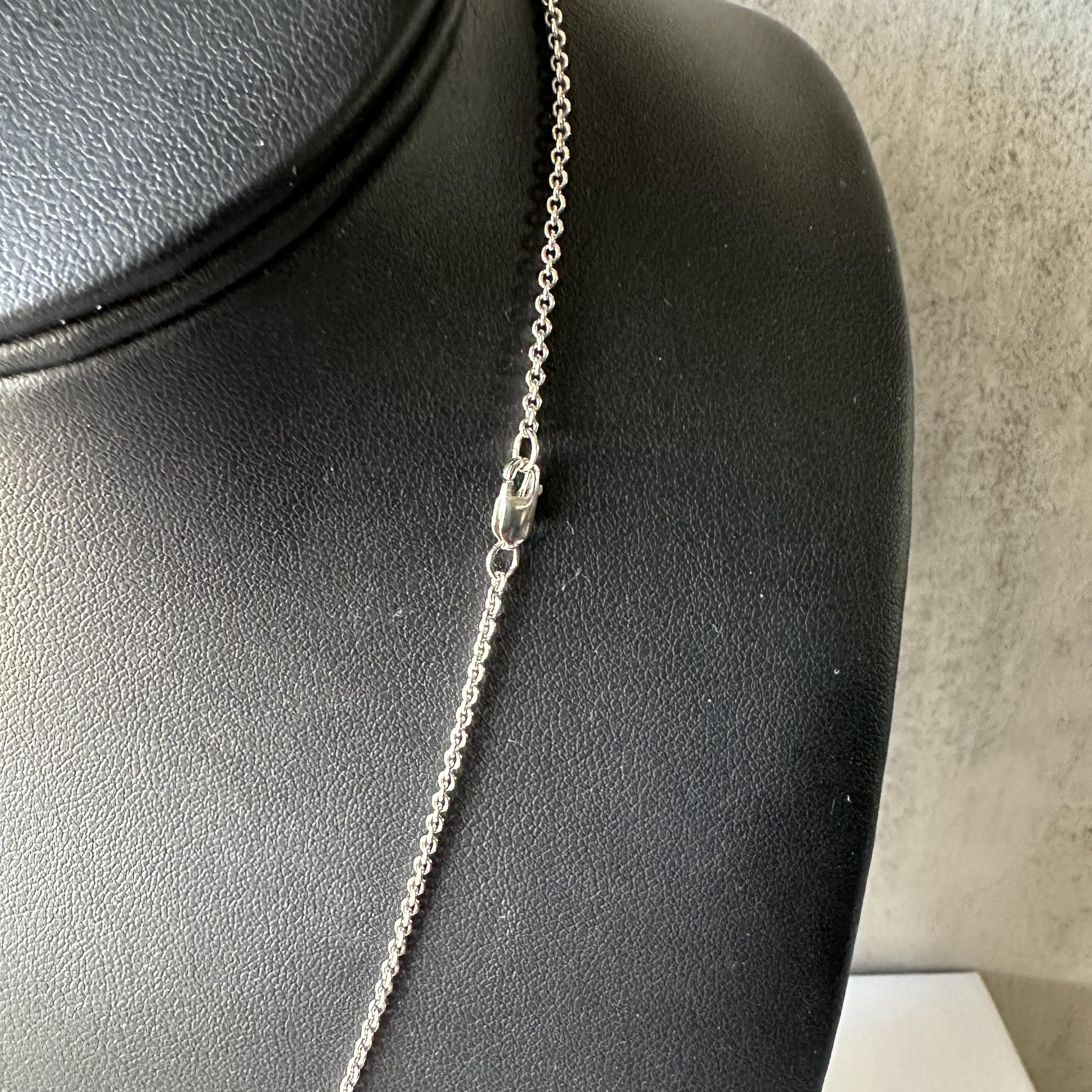 Estate Gray Silvery Pearl Station Necklace 14K White Gold Pre Loved