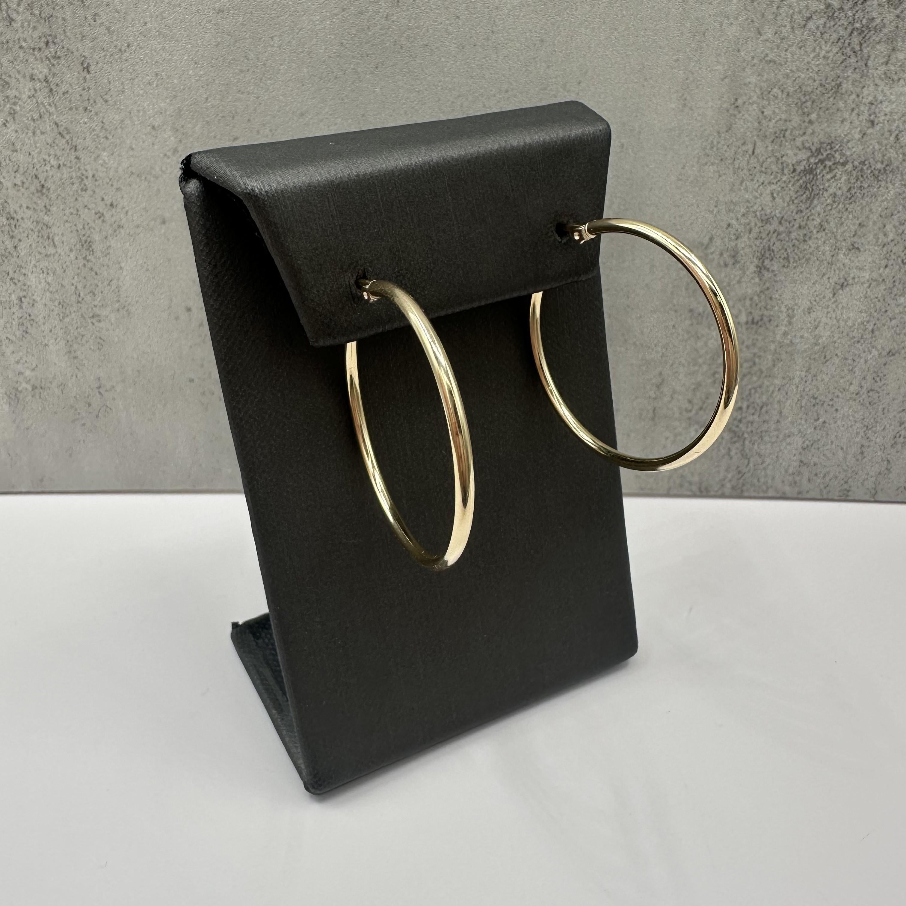 Tube Hoop Earrings 14kt Yellow Gold 1.25in 2.1mm 2.5g Hollow New