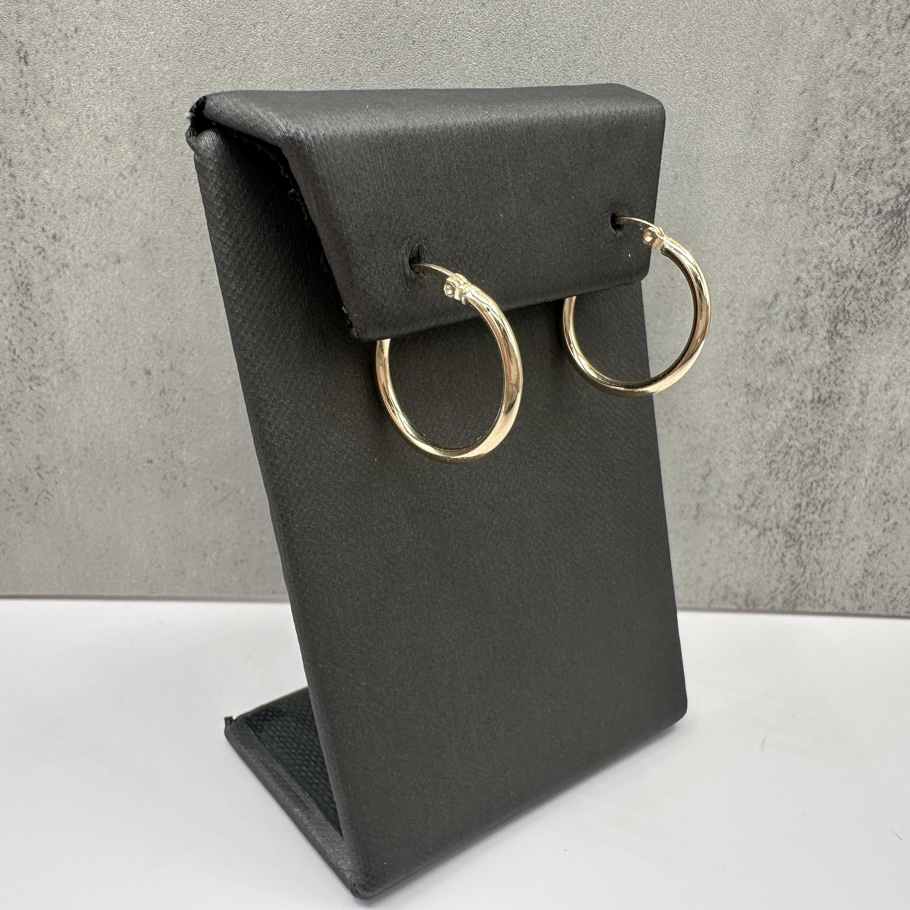 Tube Hoop Earrings 14kt Yellow Gold 19.9mm 2.1mm 1.5g Hollow New