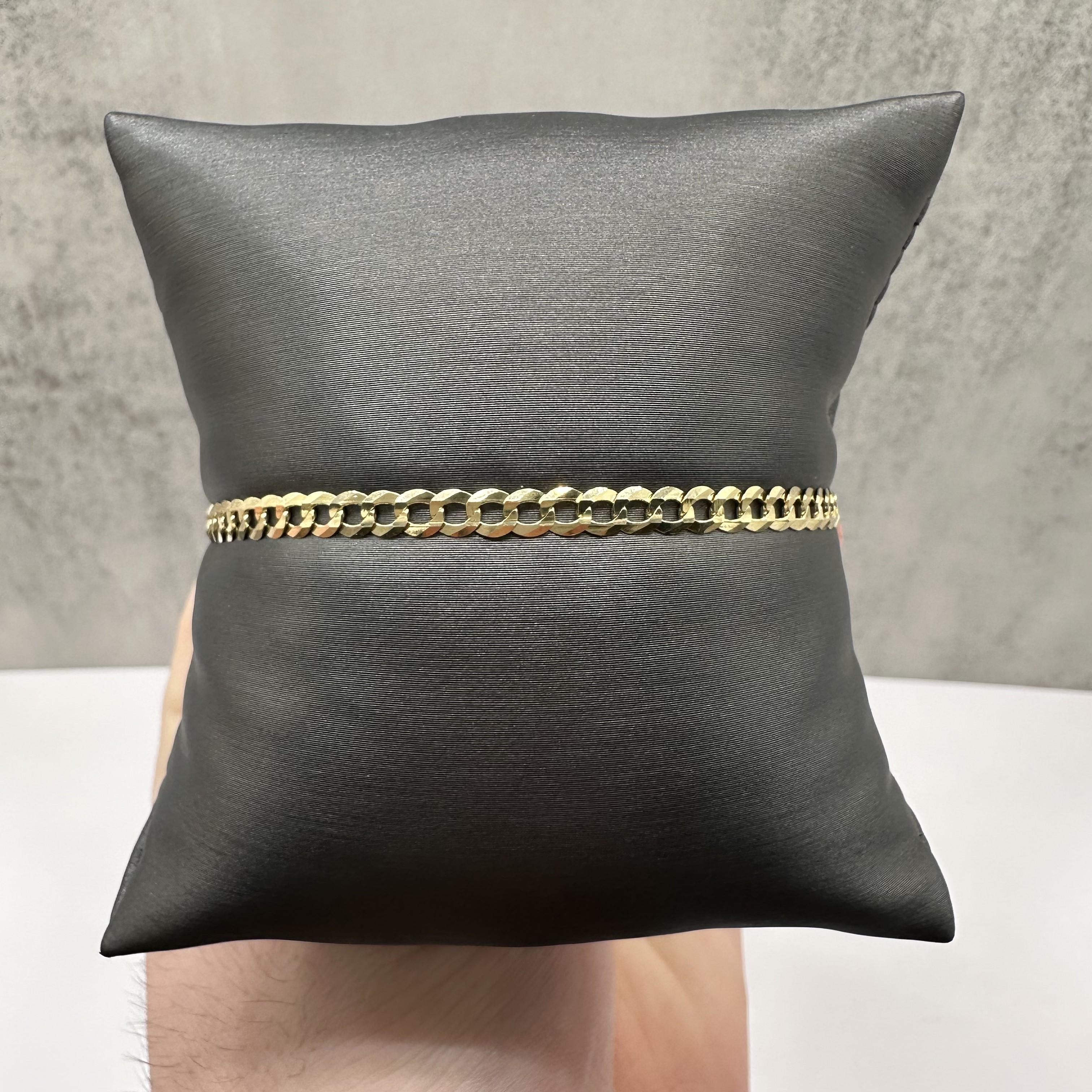 Curb Link Bracelet 14kt Yellow Gold 8in 3.7mm 3.25g Solid New
