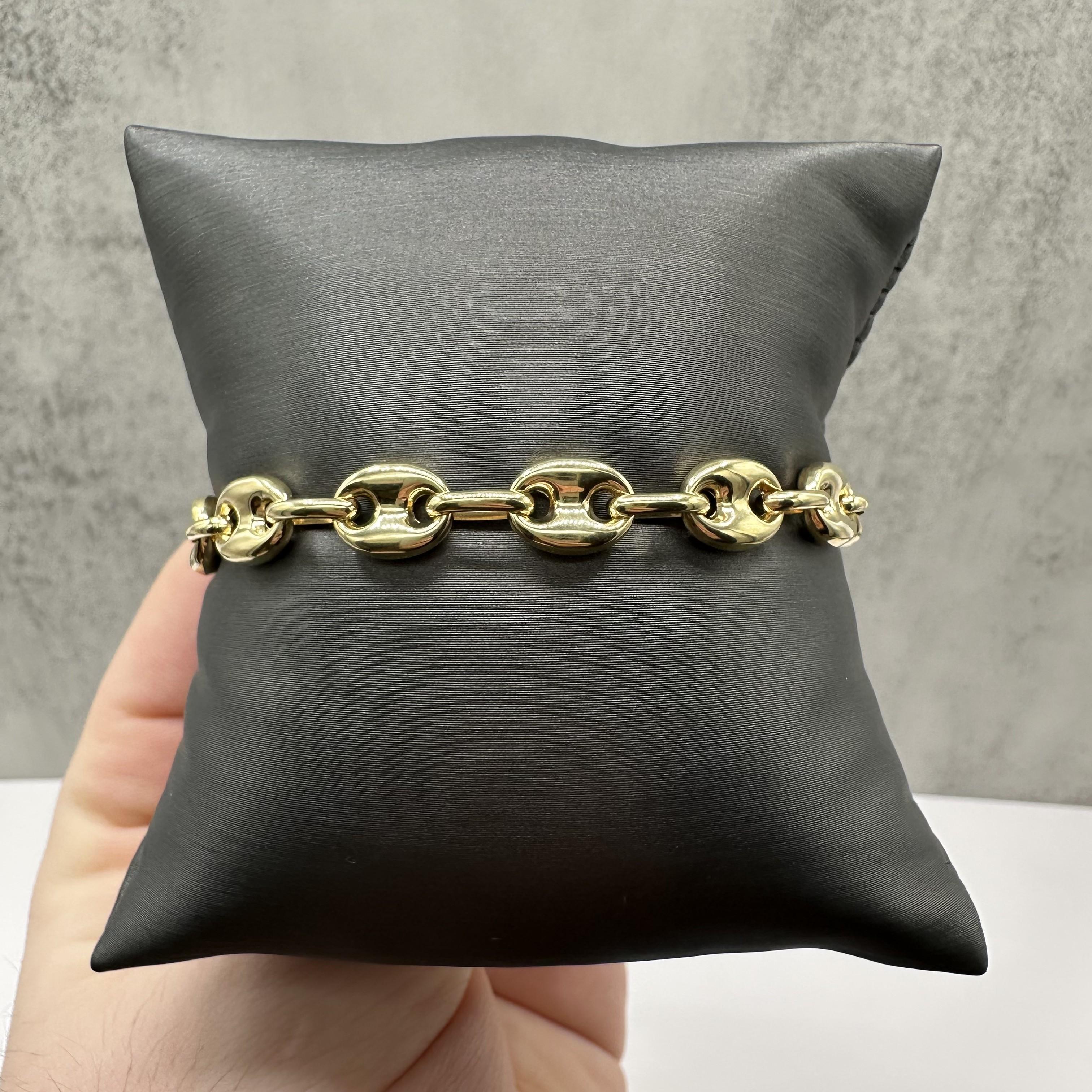 Puff Bracelet 14kt Yellow Gold 7.25in 7.5mm 6g Hollow New