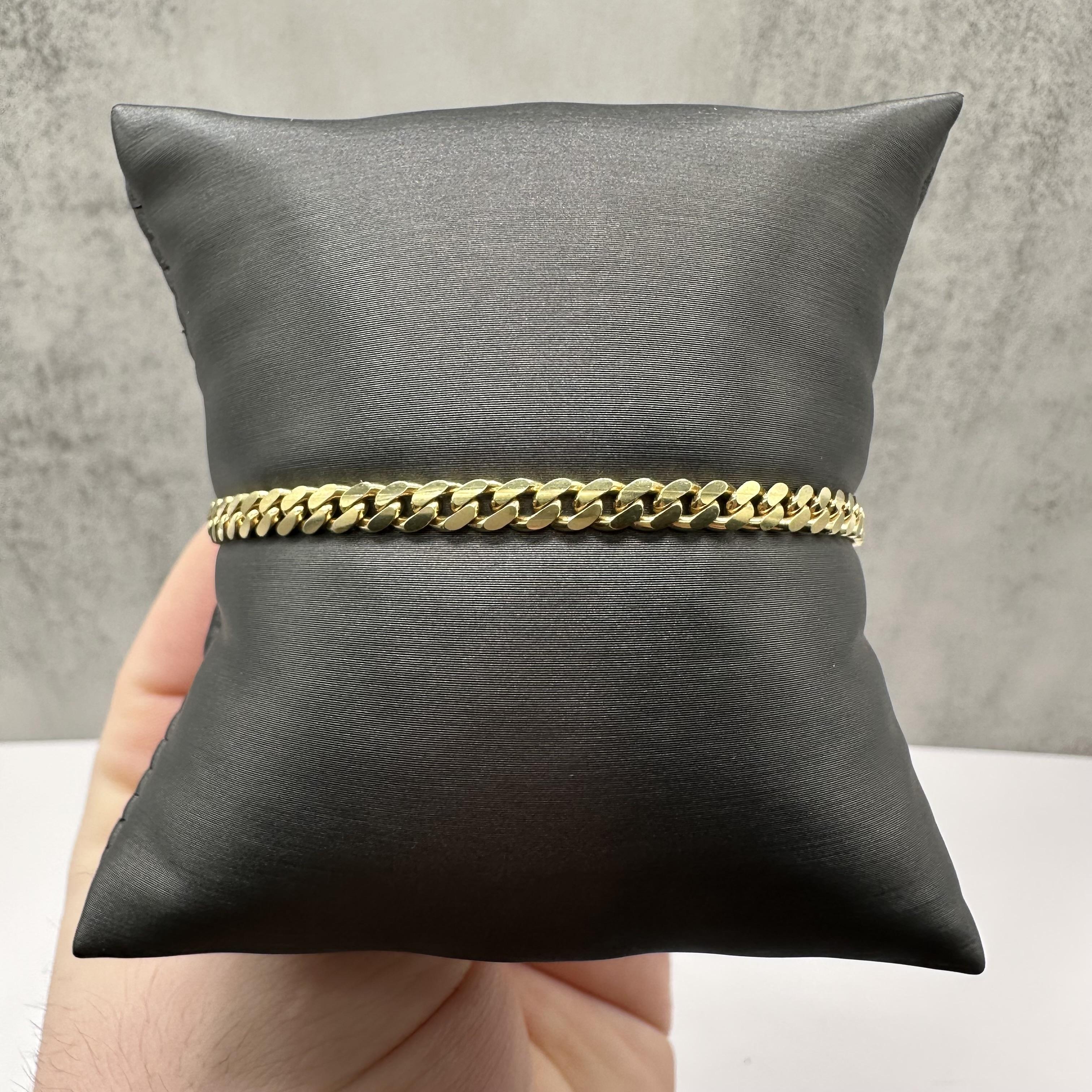Cuban Bracelet 14kt Yellow Gold 7.375in 3.9mm 8.3g Solid New