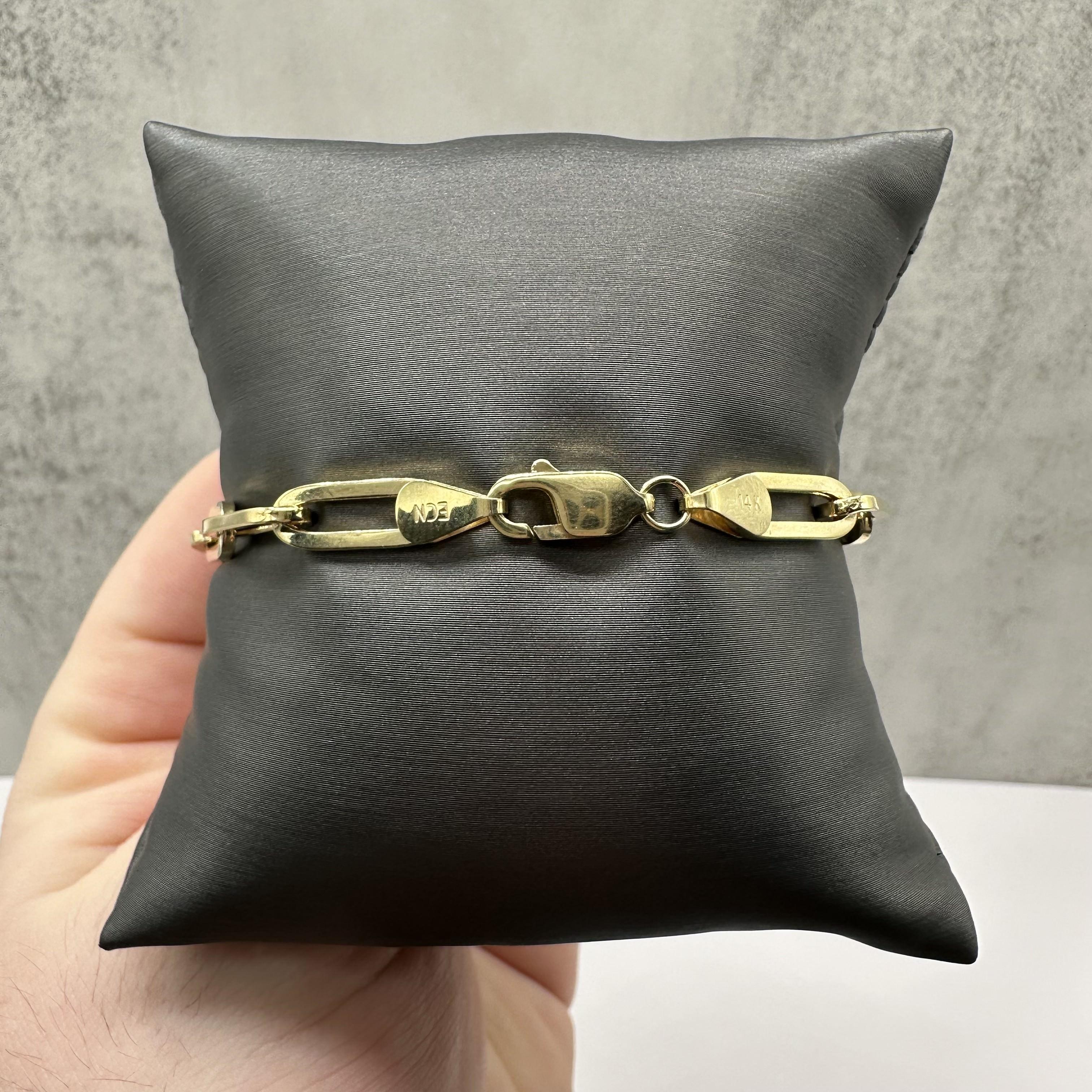 Paperclip Bracelet 14kt Yellow Gold 8.25in 5.6mm 6.6g New
